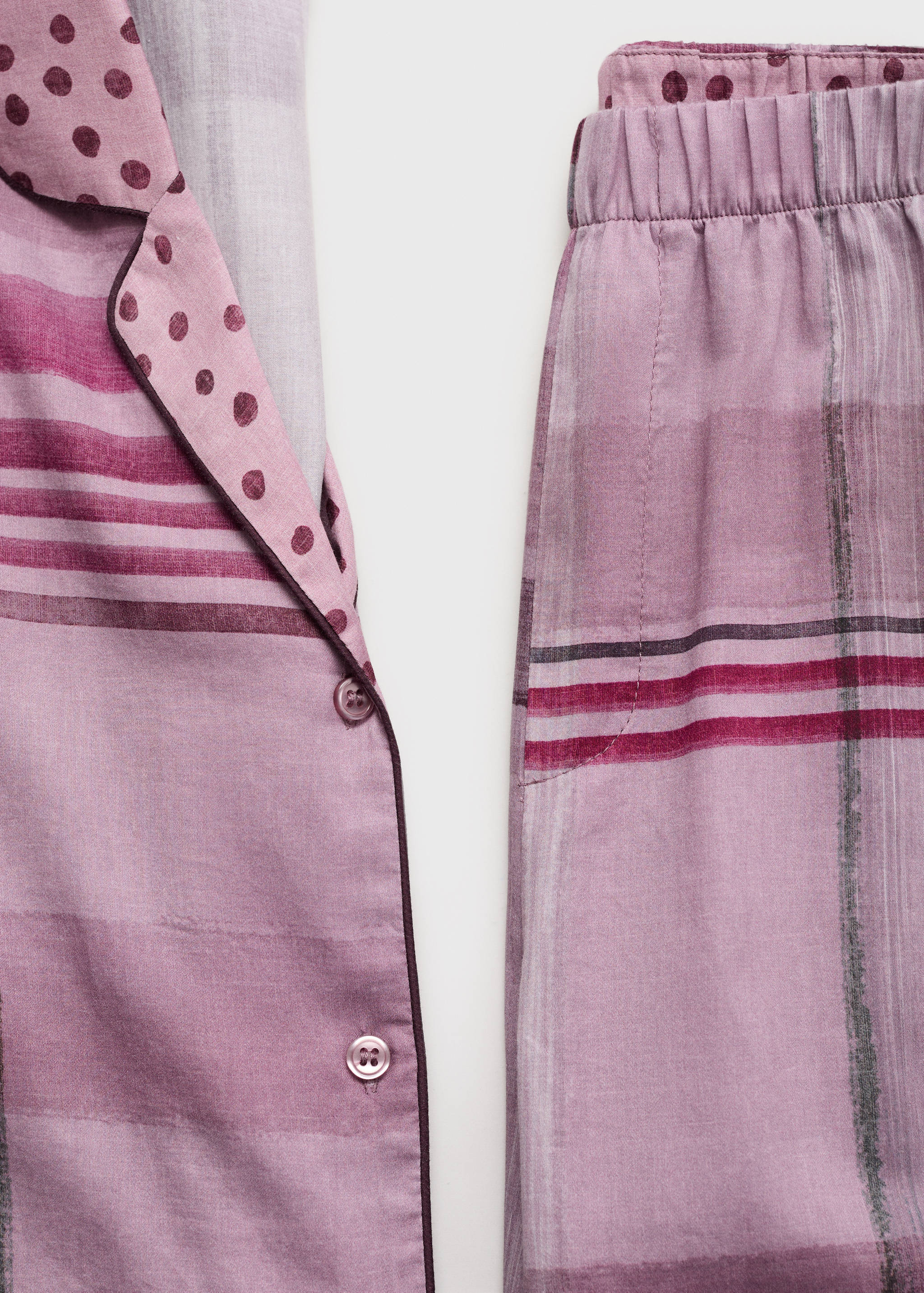 Chemise pyjama imprimée passepoil - Détail de l'article 0