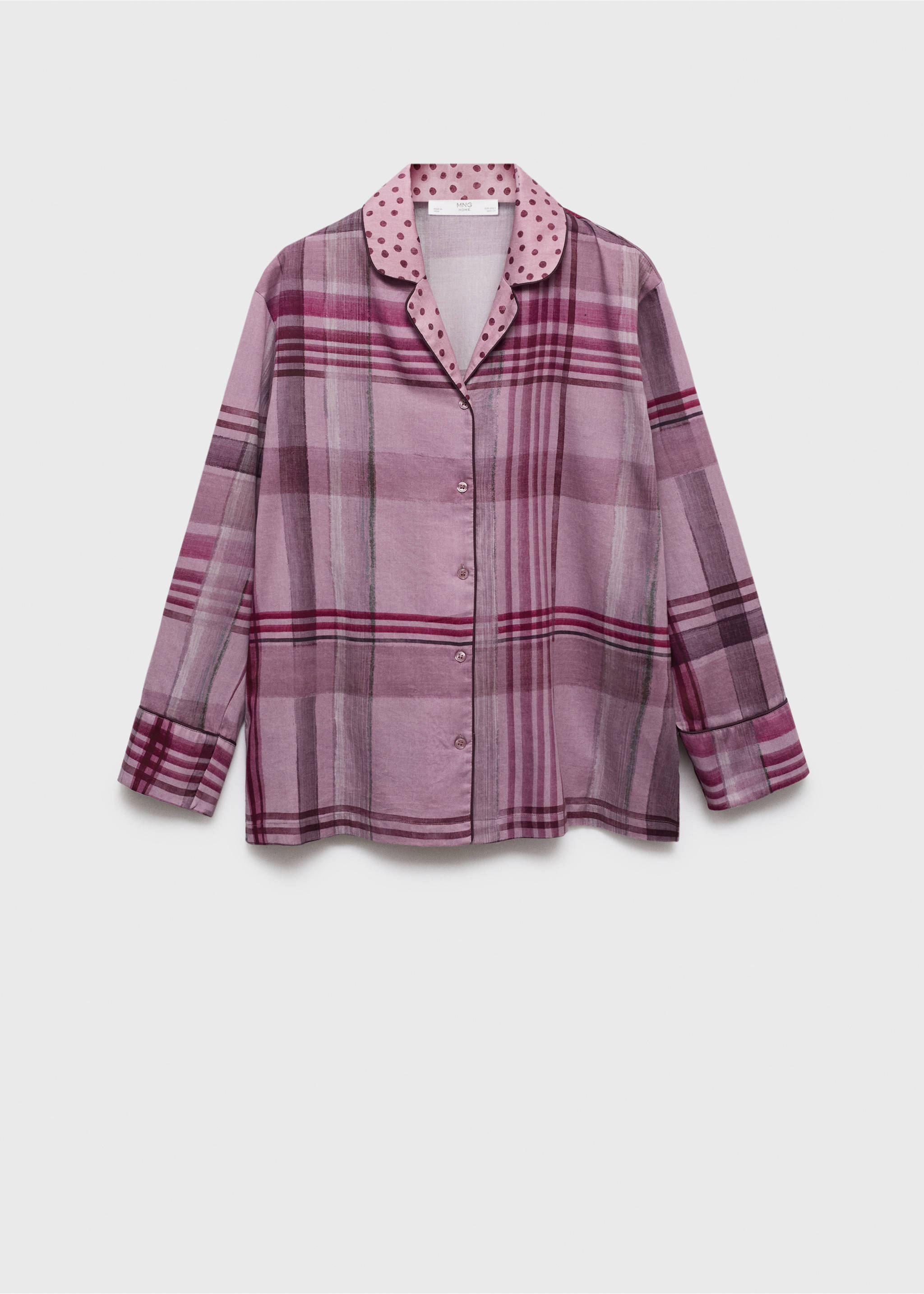 Camisa pijama estampada piping - Article sense model, Pruna. Ref: 17054437-00.
