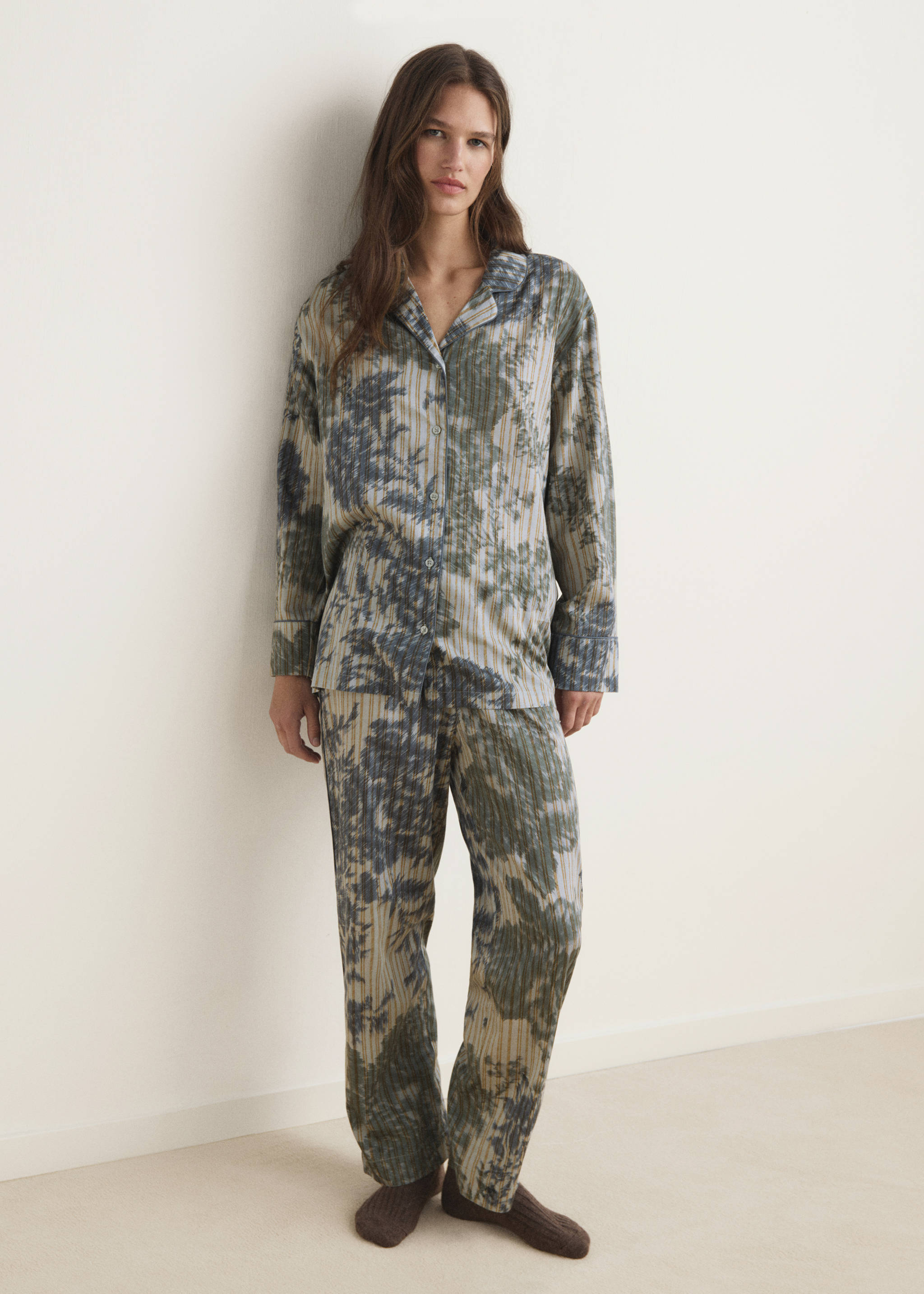 Camisa pijama estampado difuminado - Plano general