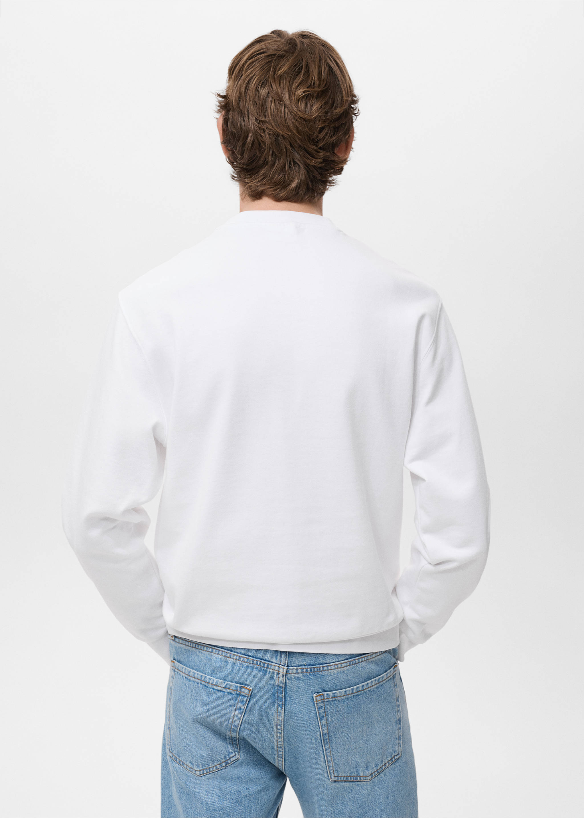 100% cotton sweatshirt text - Reverse of the article, White. Ref: 17054439-00.