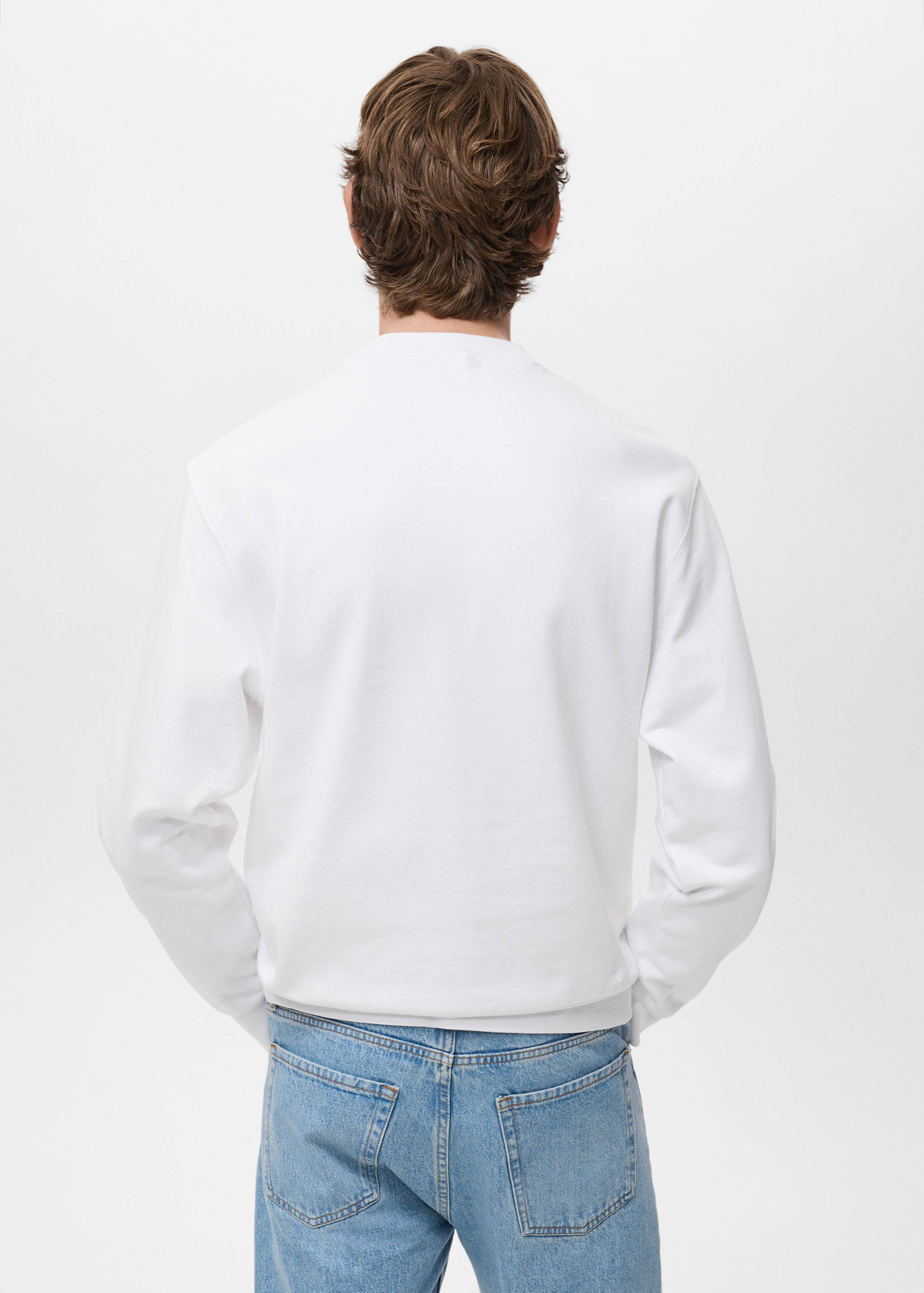100% cotton sweatshirt text - Reverse of the article