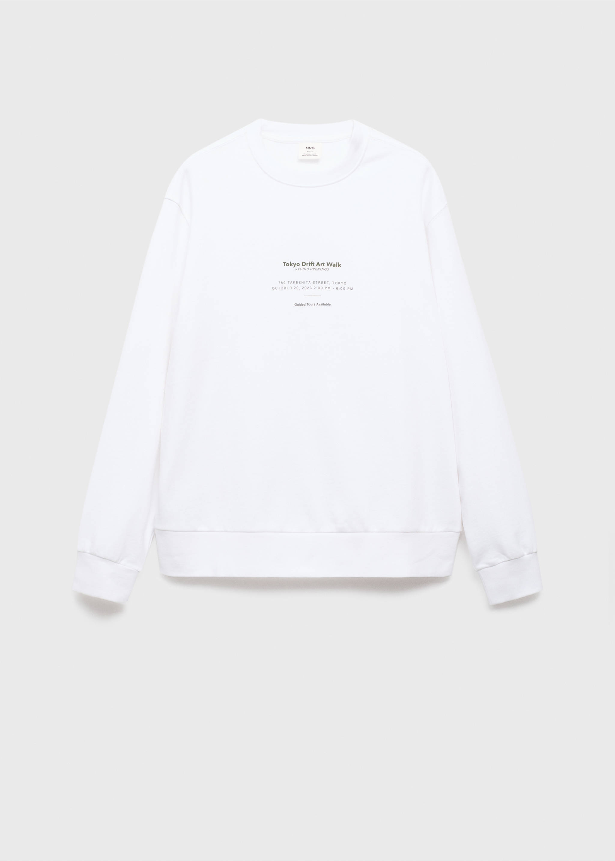 100% cotton sweatshirt text - Article without model, White. Ref: 17054439-00.