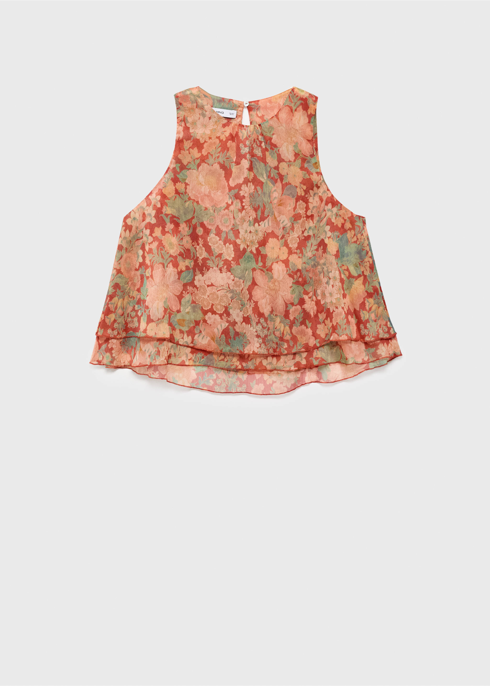 Floral pleated blouse - Article without model, Maroon. Ref: 17054445-00.