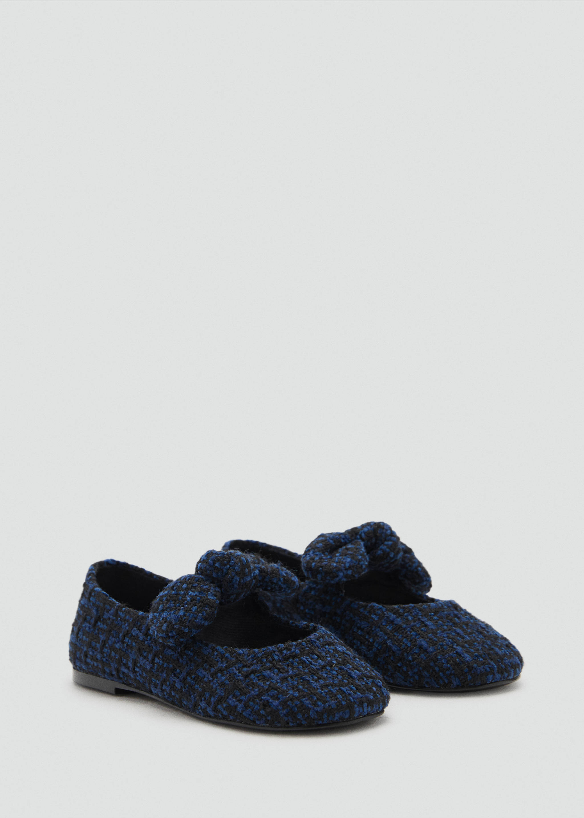 Tweed ballet flats with bow - Medium plane, Black. Ref: 17054774-00.