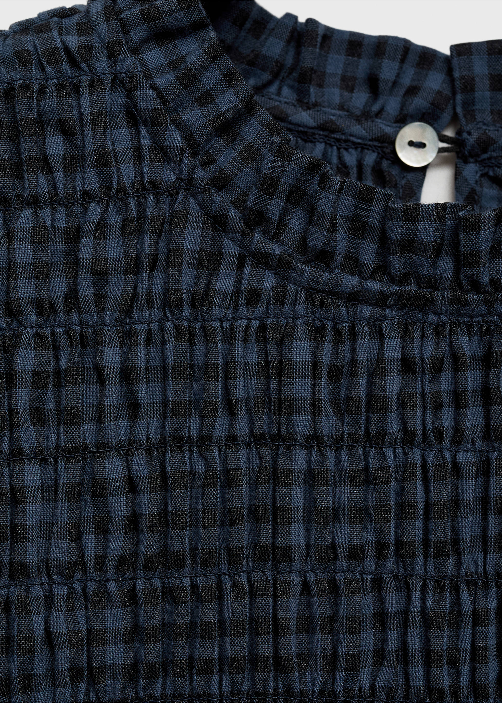 Vestit quadres frunzit - Detall de l'article 8, Negre. Ref: 17054778-00.