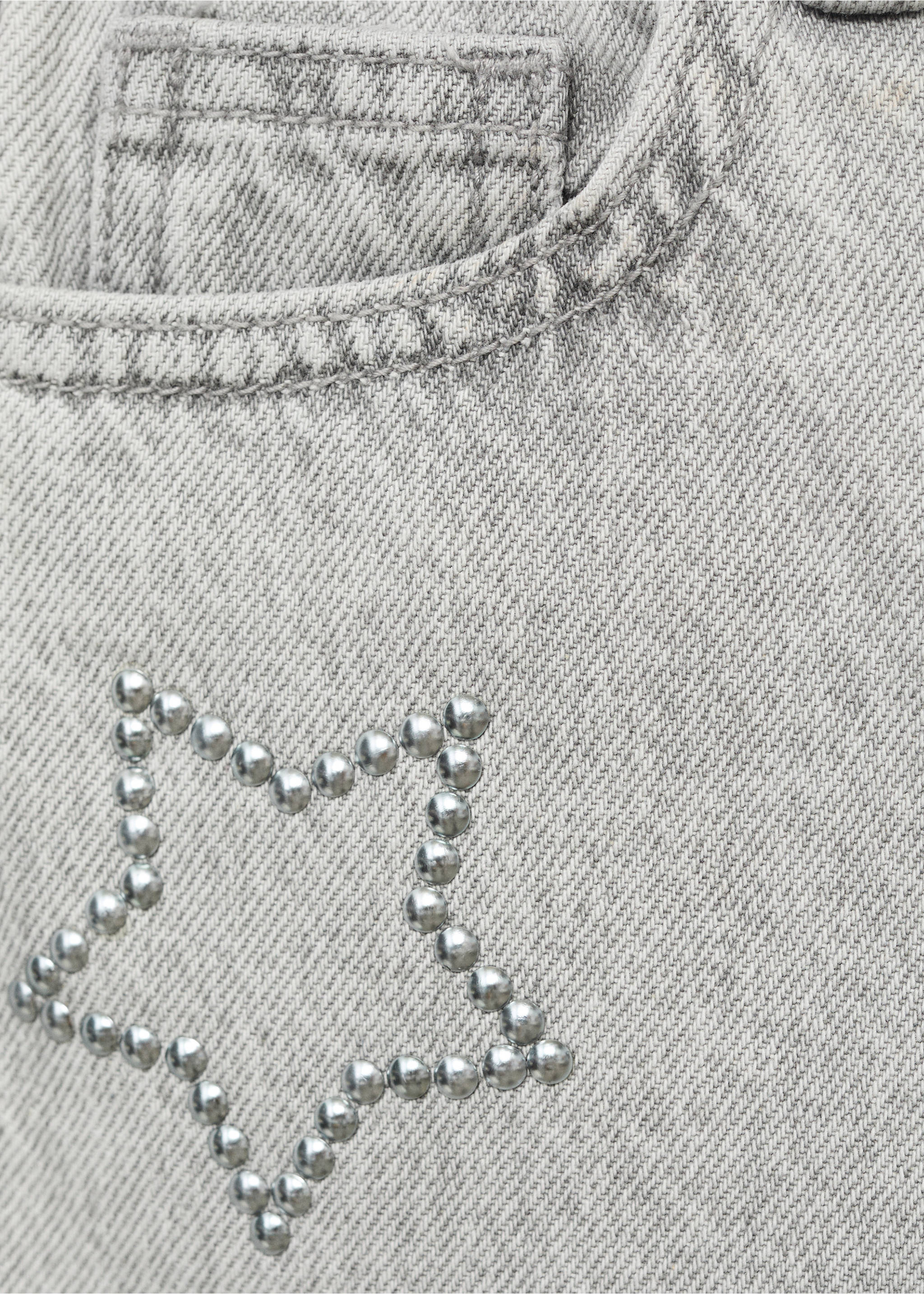 Wide leg jeans with stars - Details of the article 8, Denim Grey. Ref: 17054779-00.