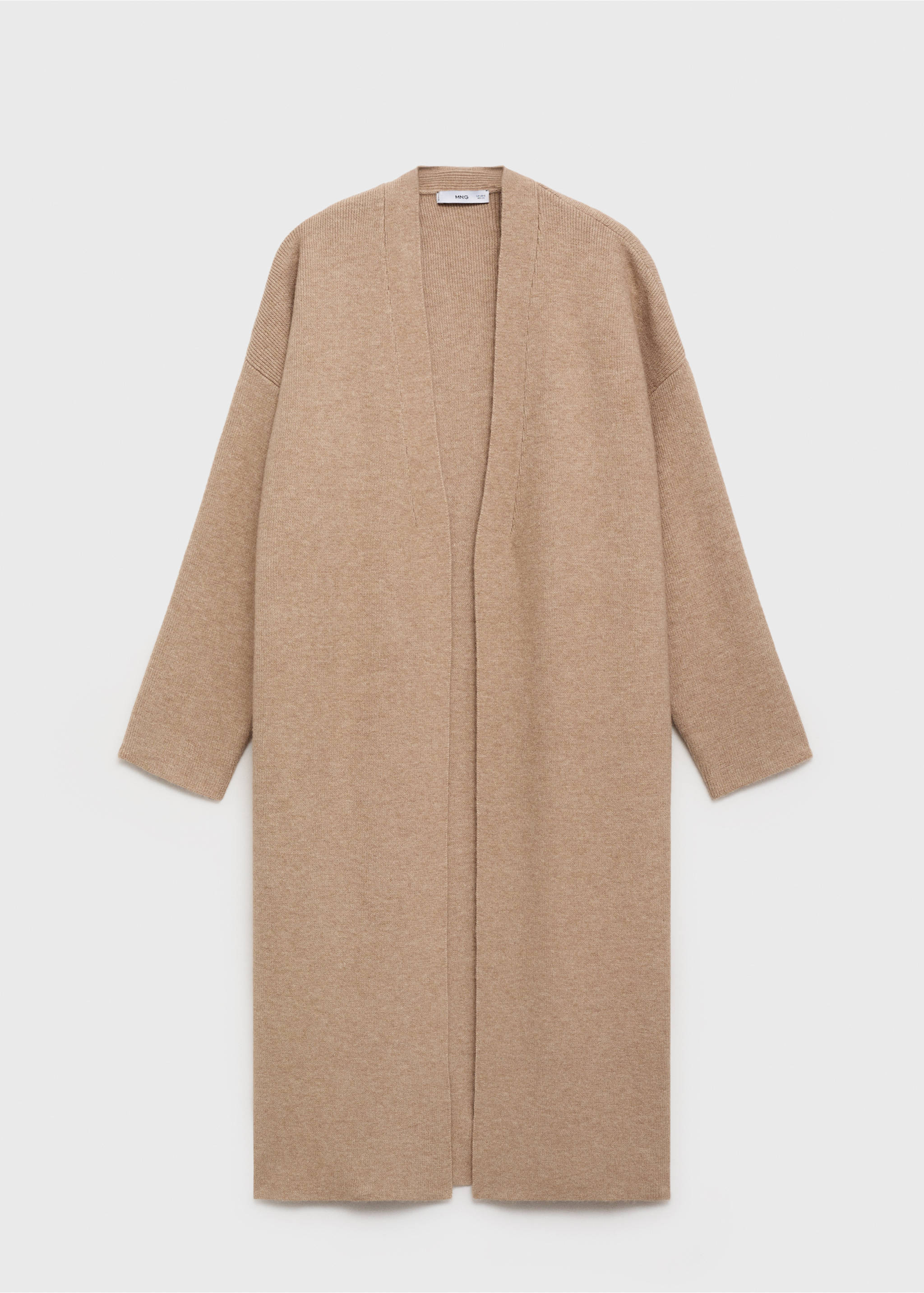 Long knitted coat - Article without model, Light/Pastel Grey. Ref: 17054780-00.