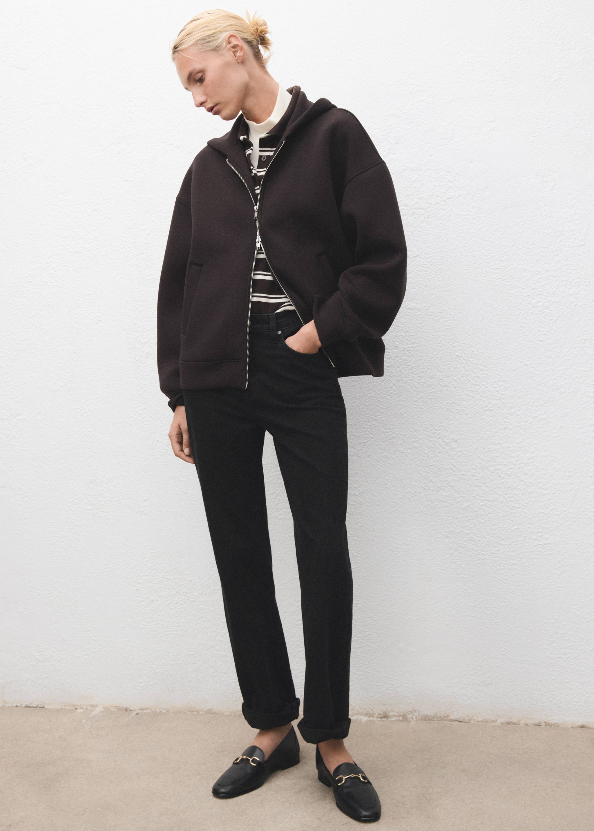 Leather loafer with buckle - General plane