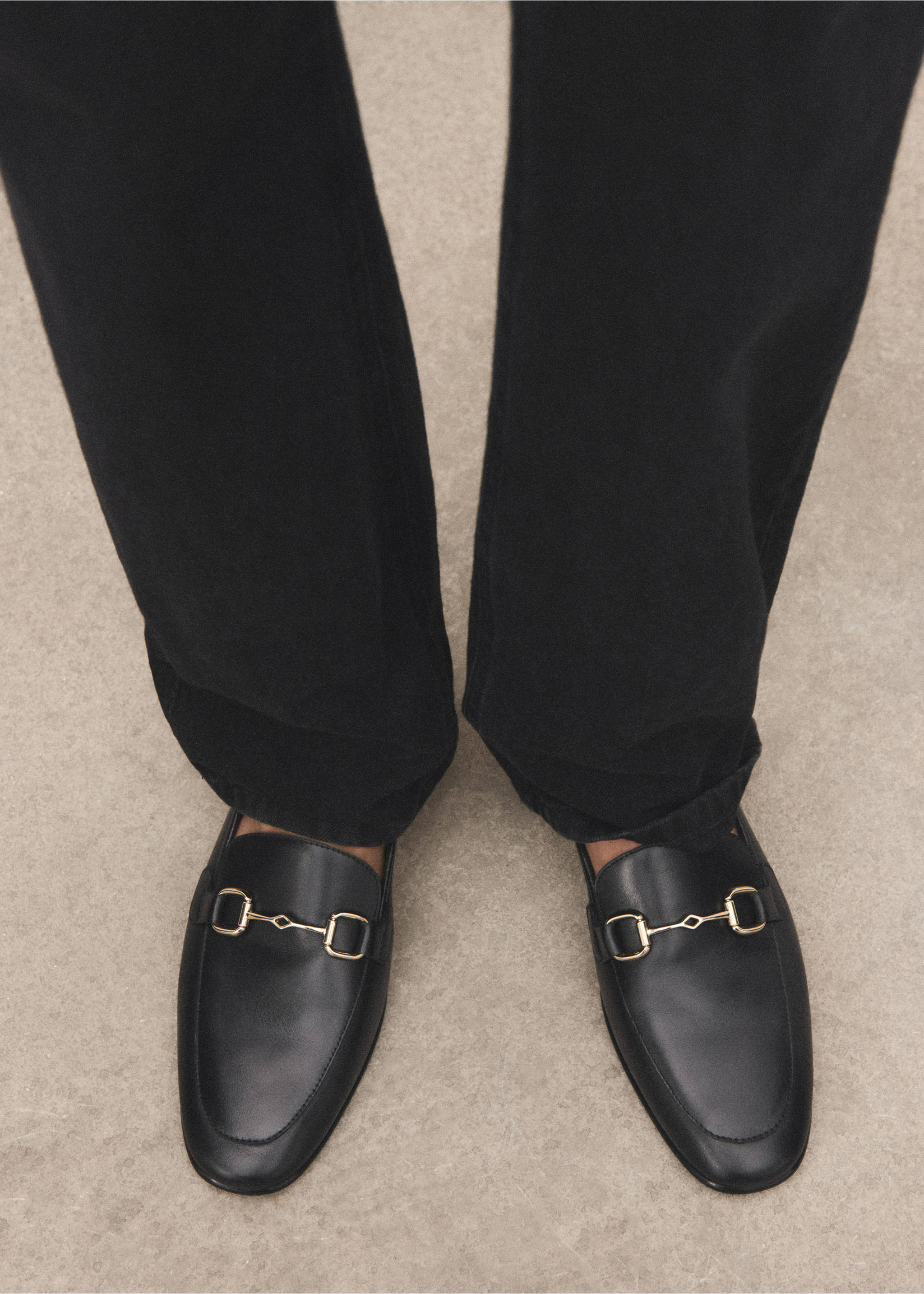 Leather loafer with buckle - Details of the article 9, Black. Ref: 17054783-00.
