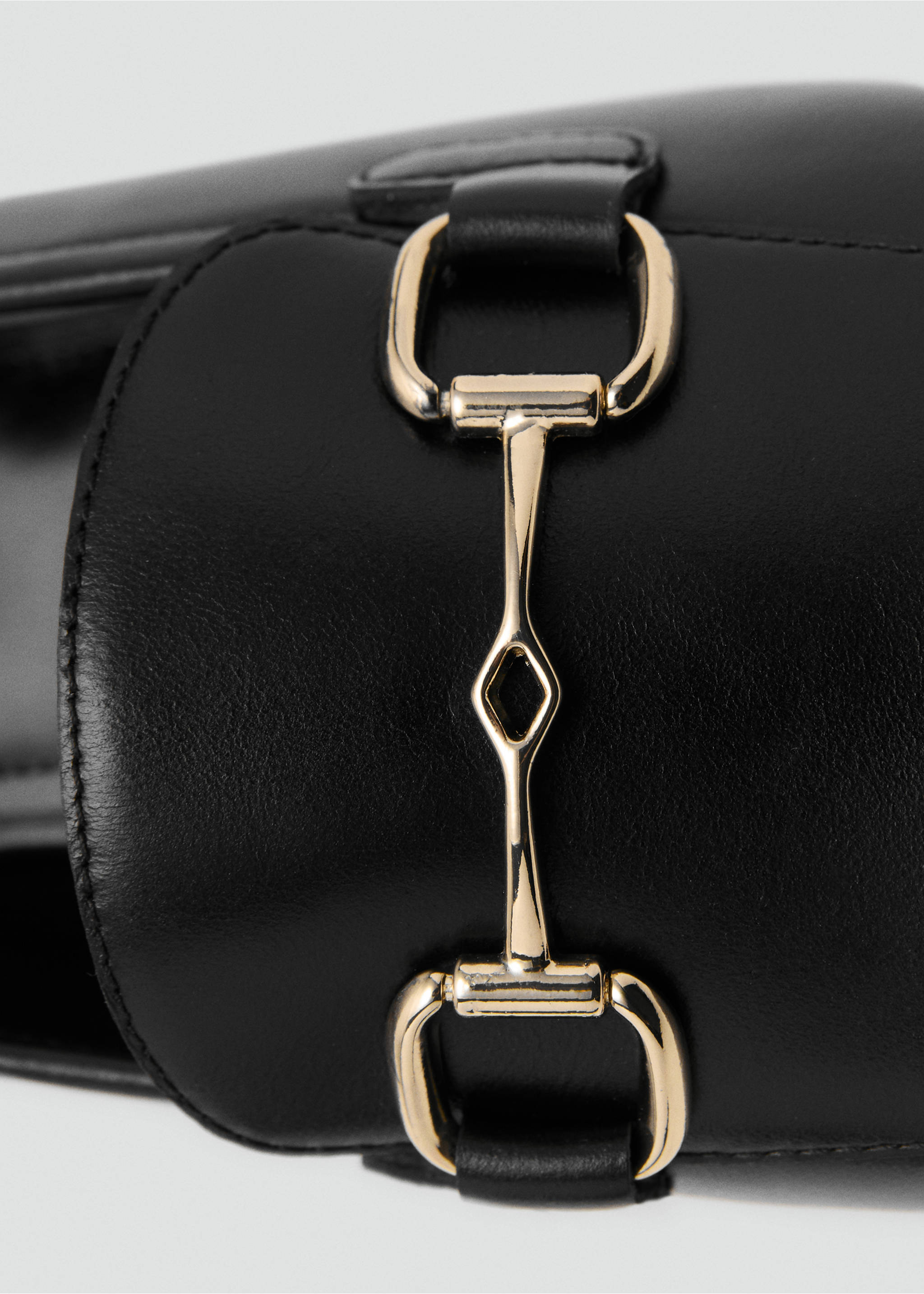 Leather loafer with buckle - Details of the article 2, Black. Ref: 17054783-00.