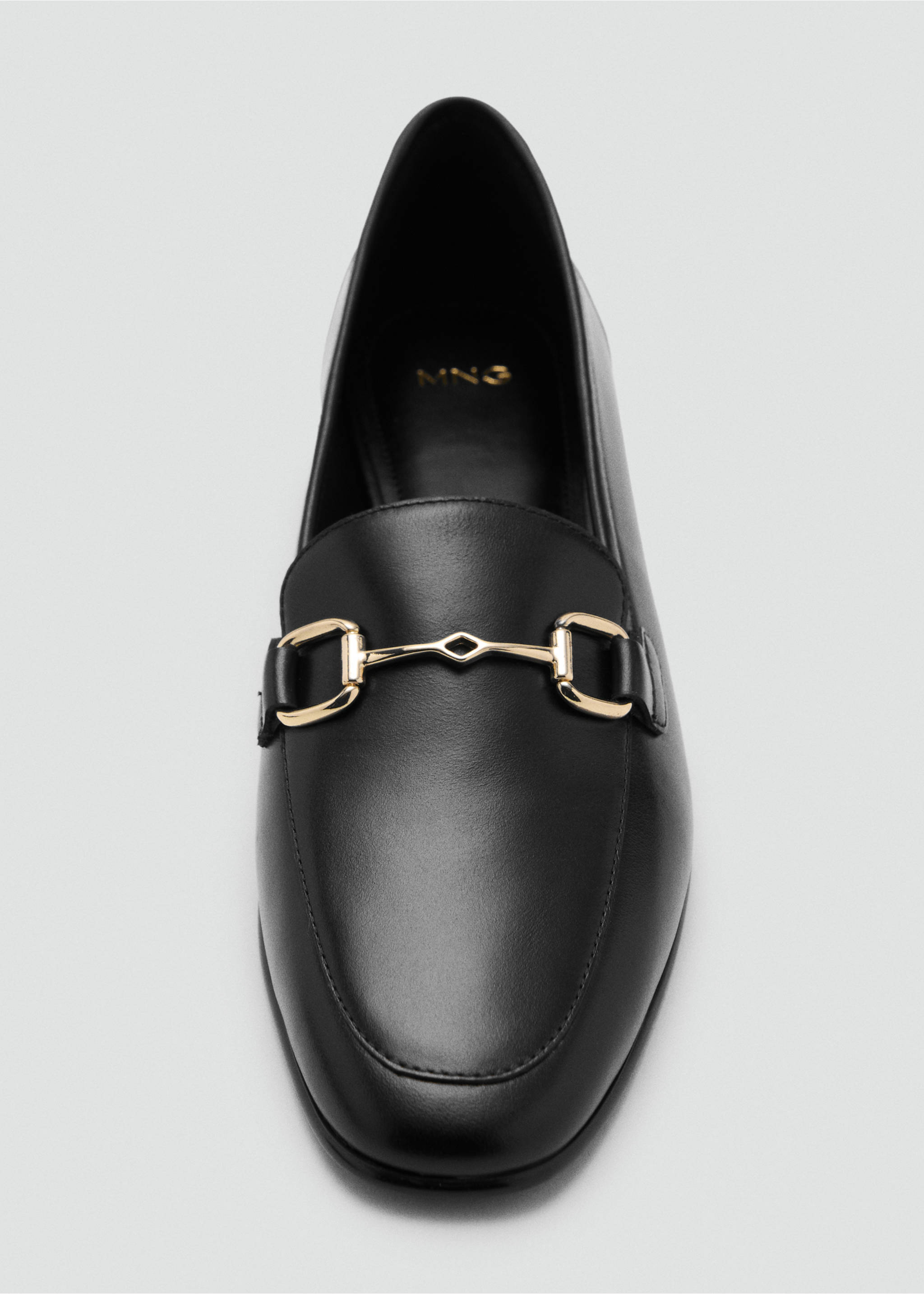 Leather loafer with buckle - Details of the article 3, Black. Ref: 17054783-00.