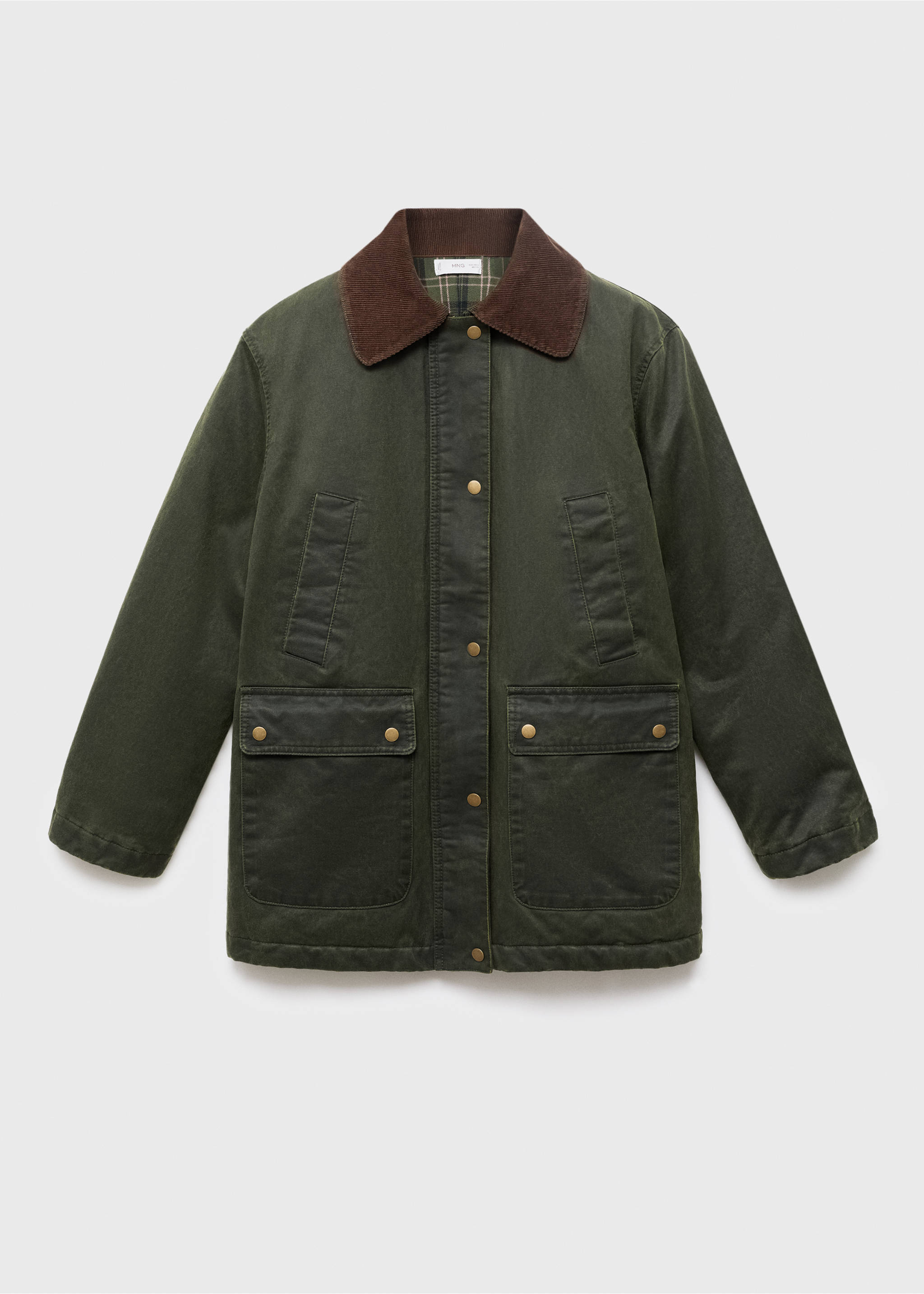 Waxed-effect parka - Article without model, Green. Ref: 17055140-00.