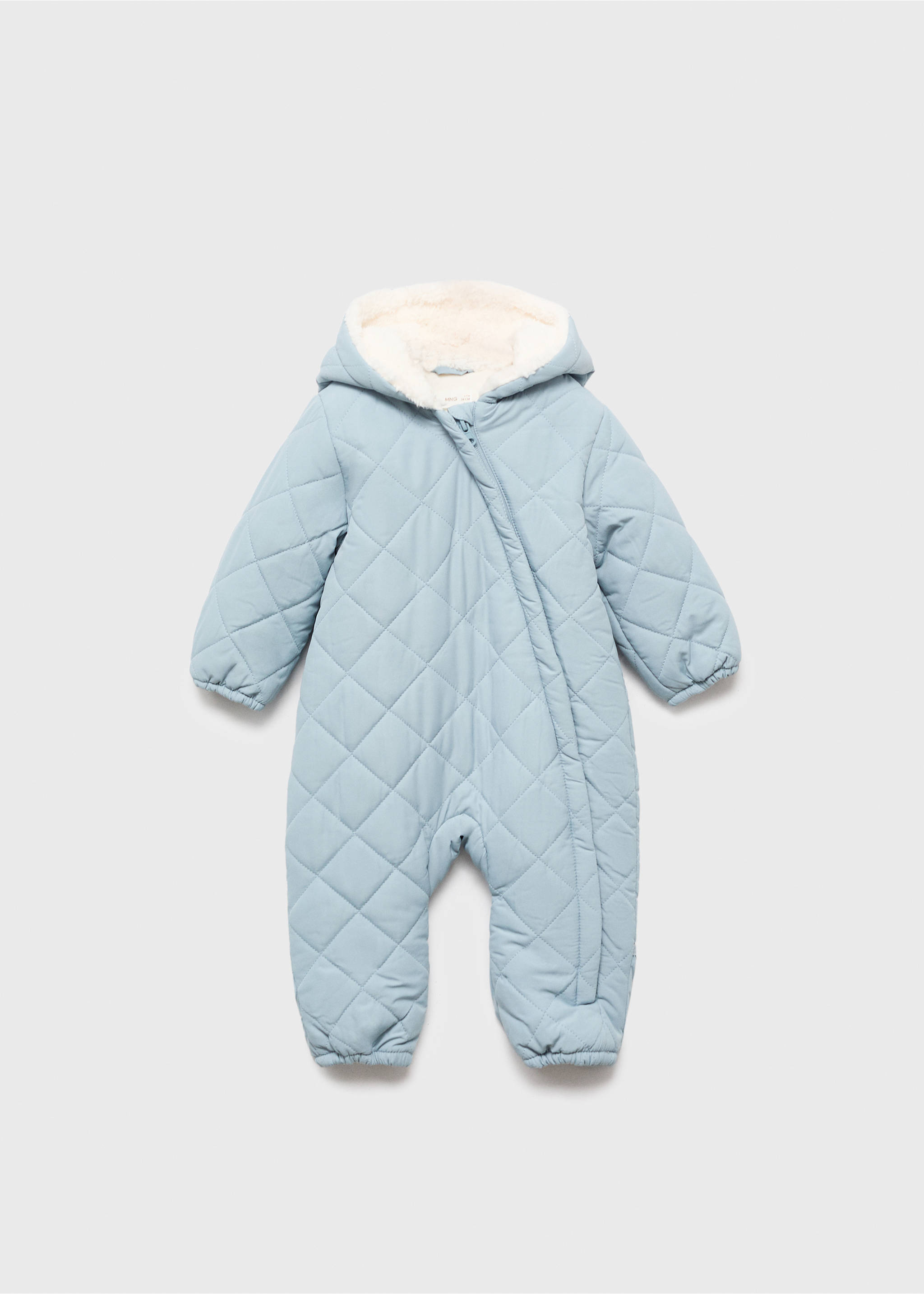 Quilted sweatshirt with shearling lining - Article without model, Blue. Ref: 17055141-00.