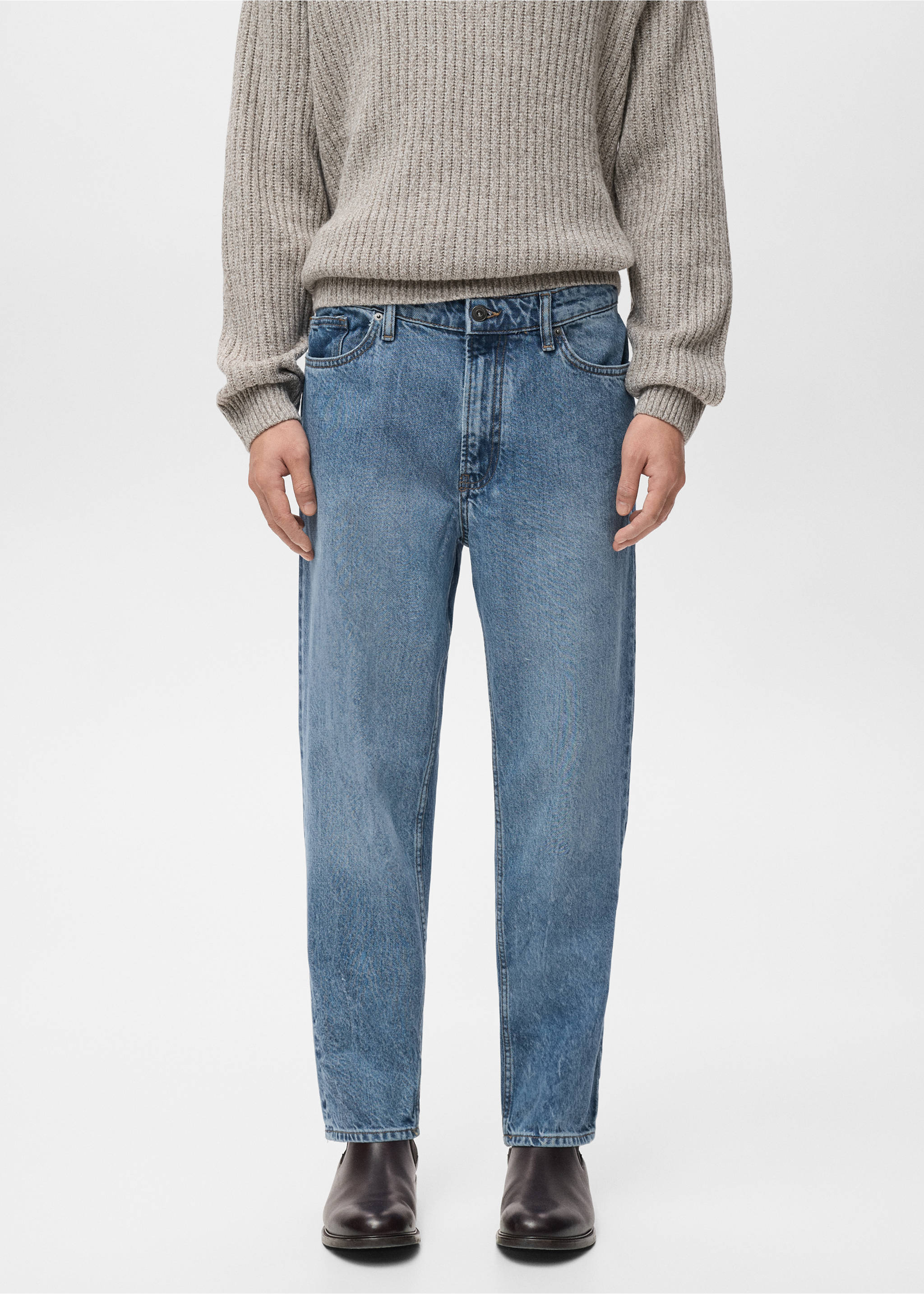 Sammy cropped carrot-fit jeans - Medium plane, Medium Blue. Ref: 17055142-00.