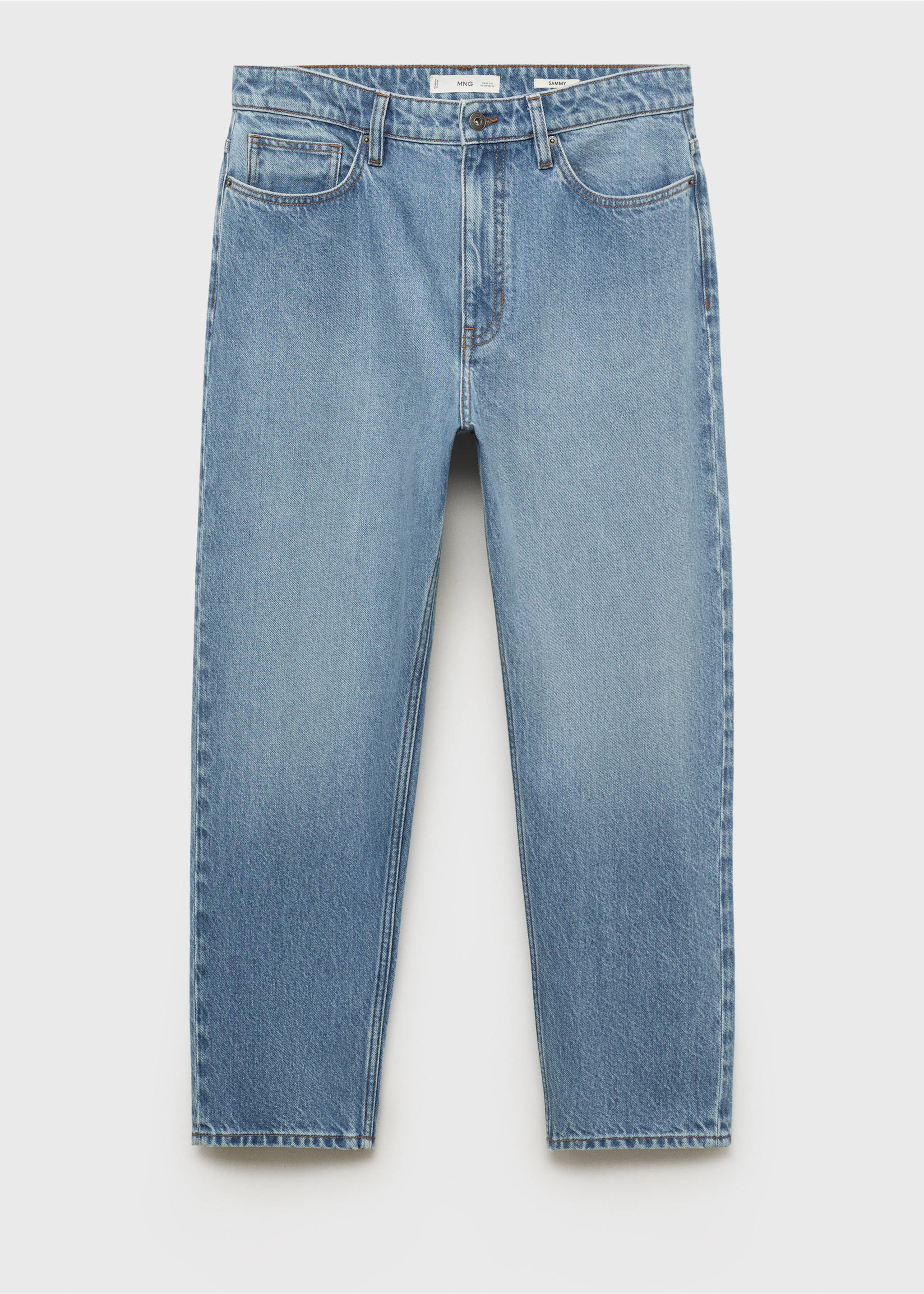 Sammy cropped carrot-fit jeans - Article without model, Medium Blue. Ref: 17055142-00.
