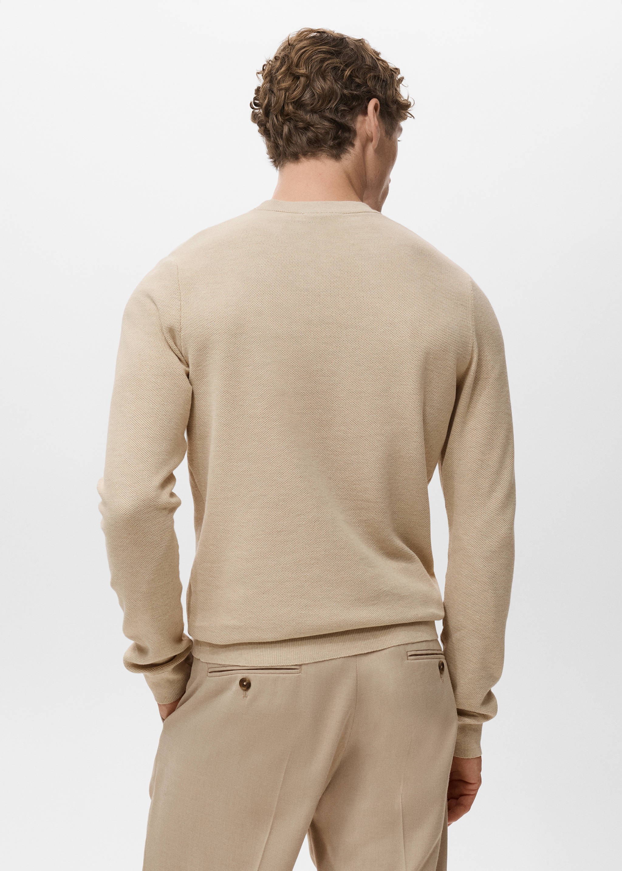 Microstructured cotton knitted sweater - Reverse of the article