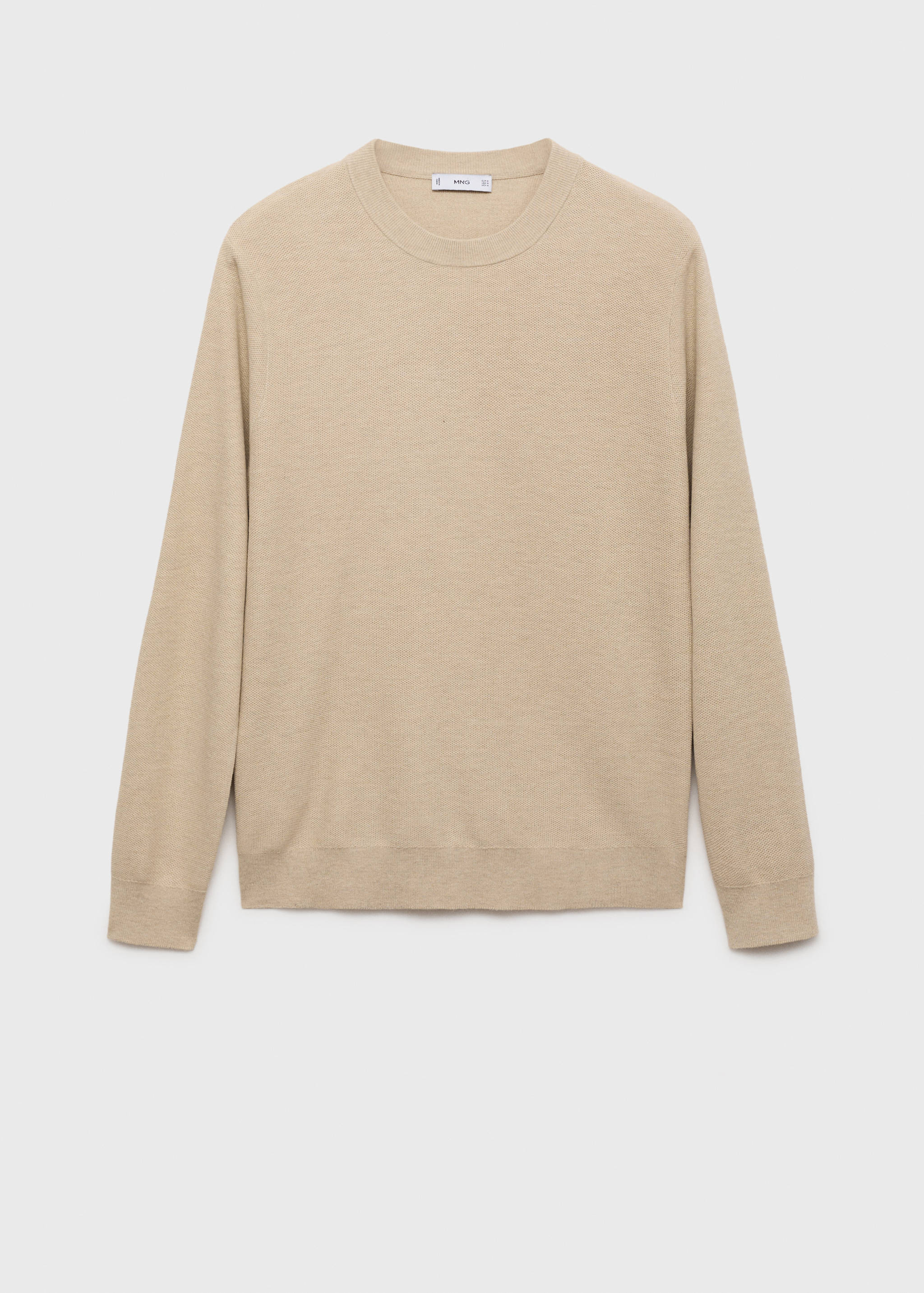 Microstructured cotton knitted sweater - Article without model