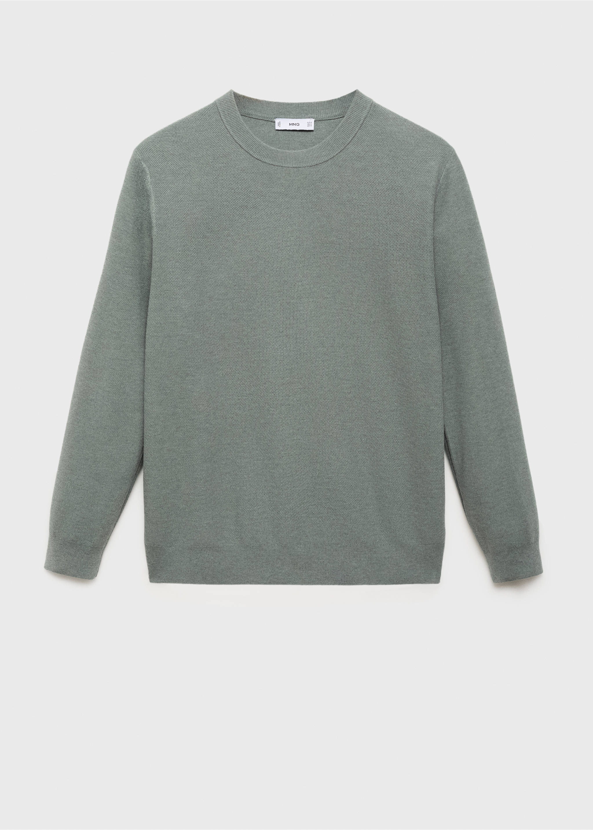 Microstructured cotton knitted sweater - Article without model, Forest Green. Ref: 17055145-00.