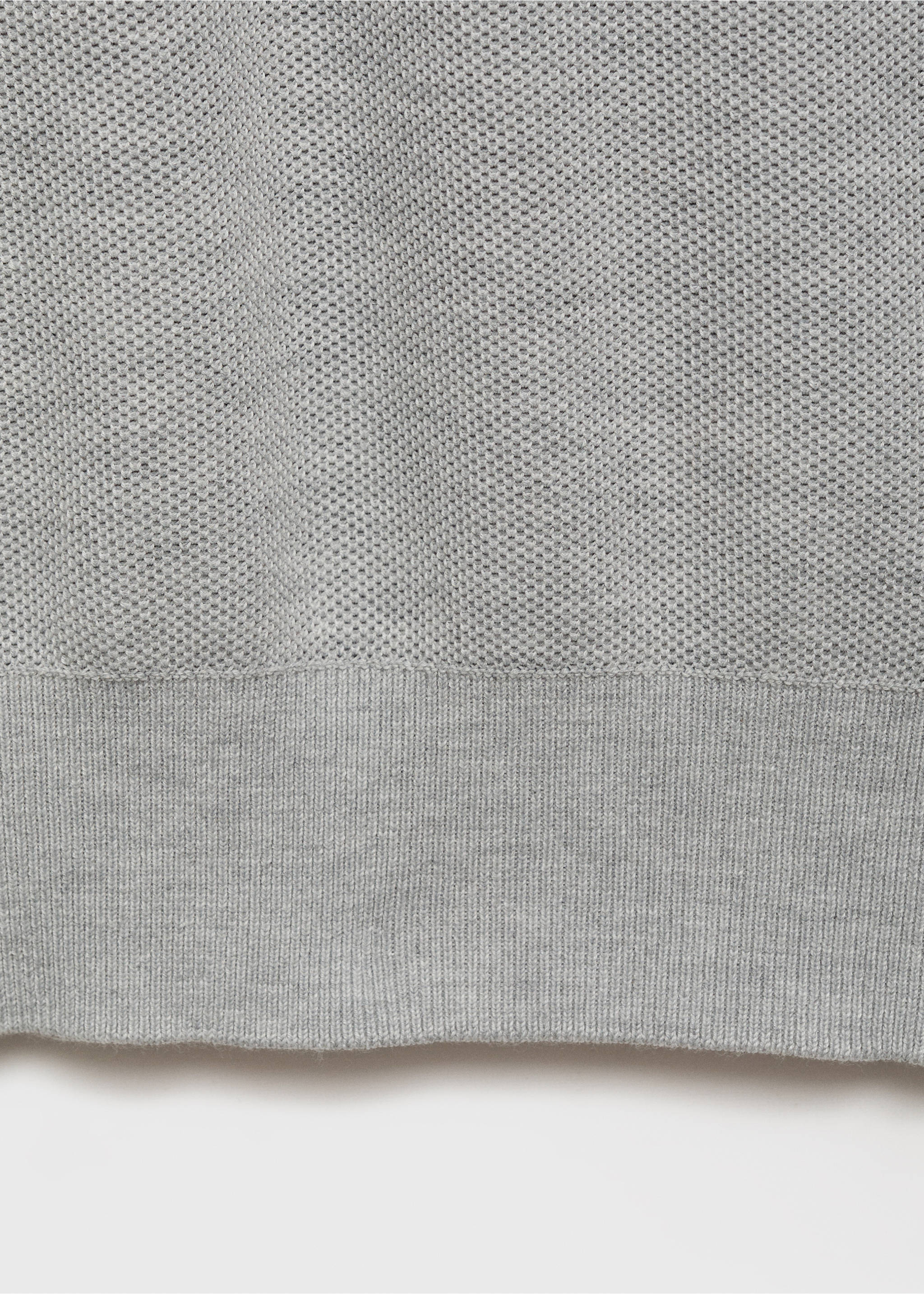 Microstructured cotton knitted sweater - Details of the article 0, Medium Heather Grey. Ref: 17055145-00.