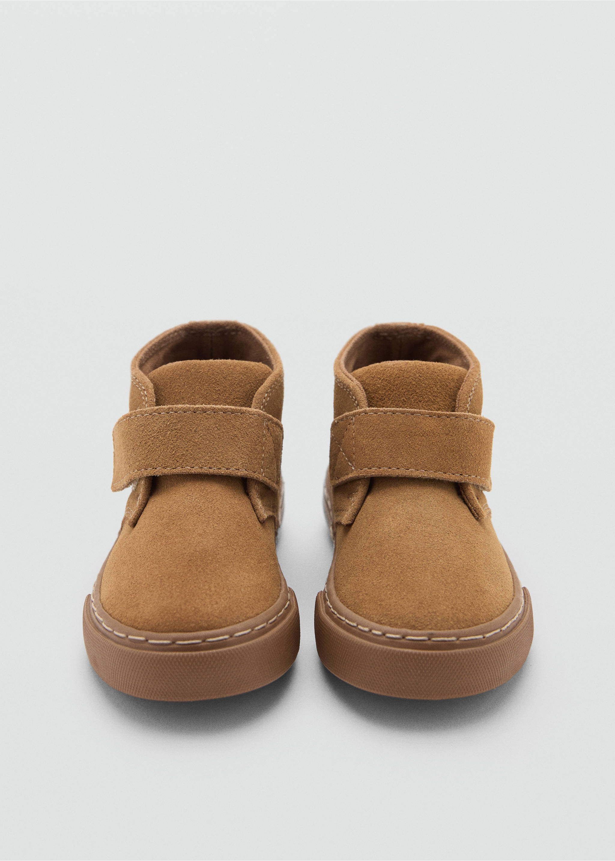 Velcro leather shoes - Details of the article 2, Medium Brown. Ref: 17055147-00.