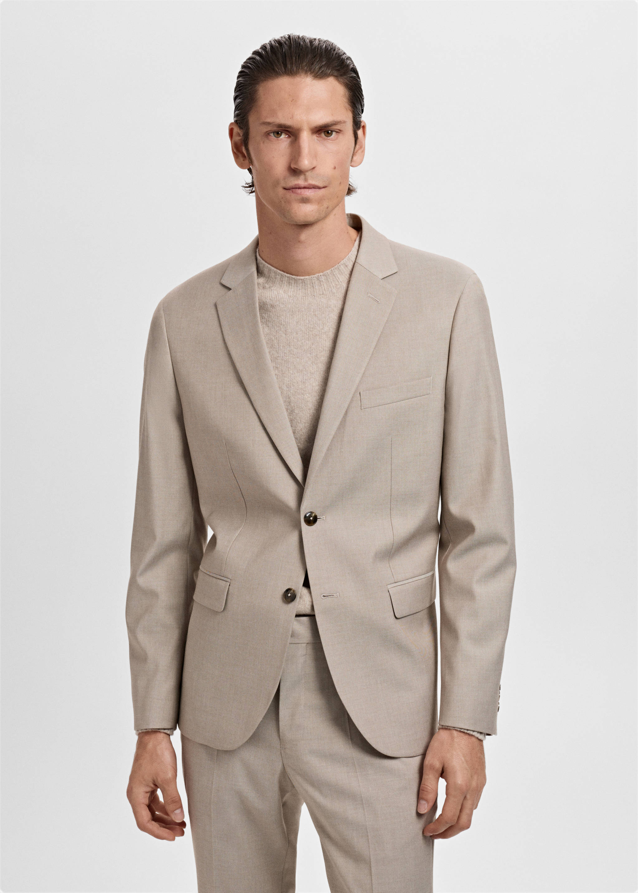 Super slim-fit suit jacket in stretch fabric - Medium plane