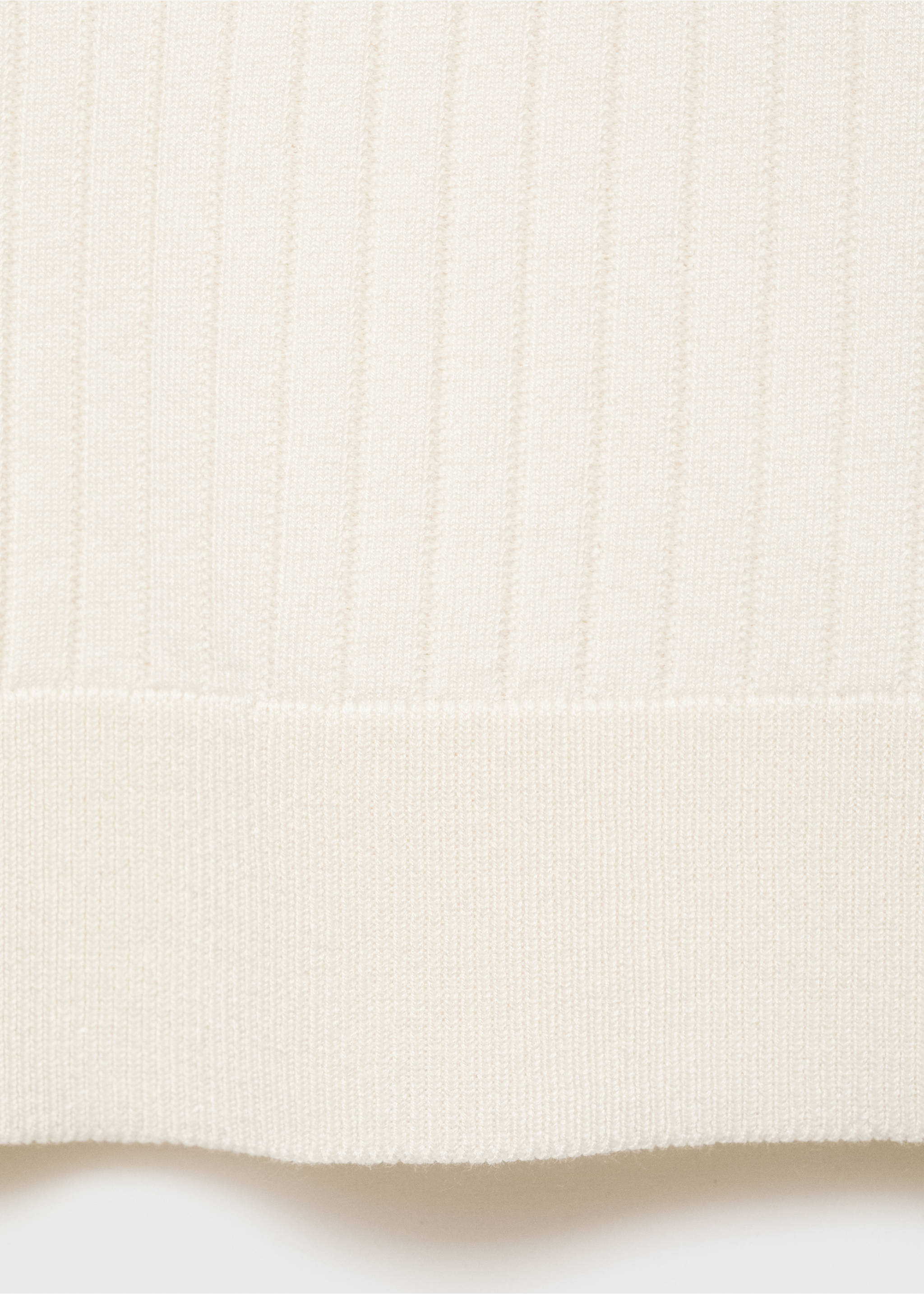 Ribbed knitted polo sweater - Details of the article 8, Off White. Ref: 17055150-00.