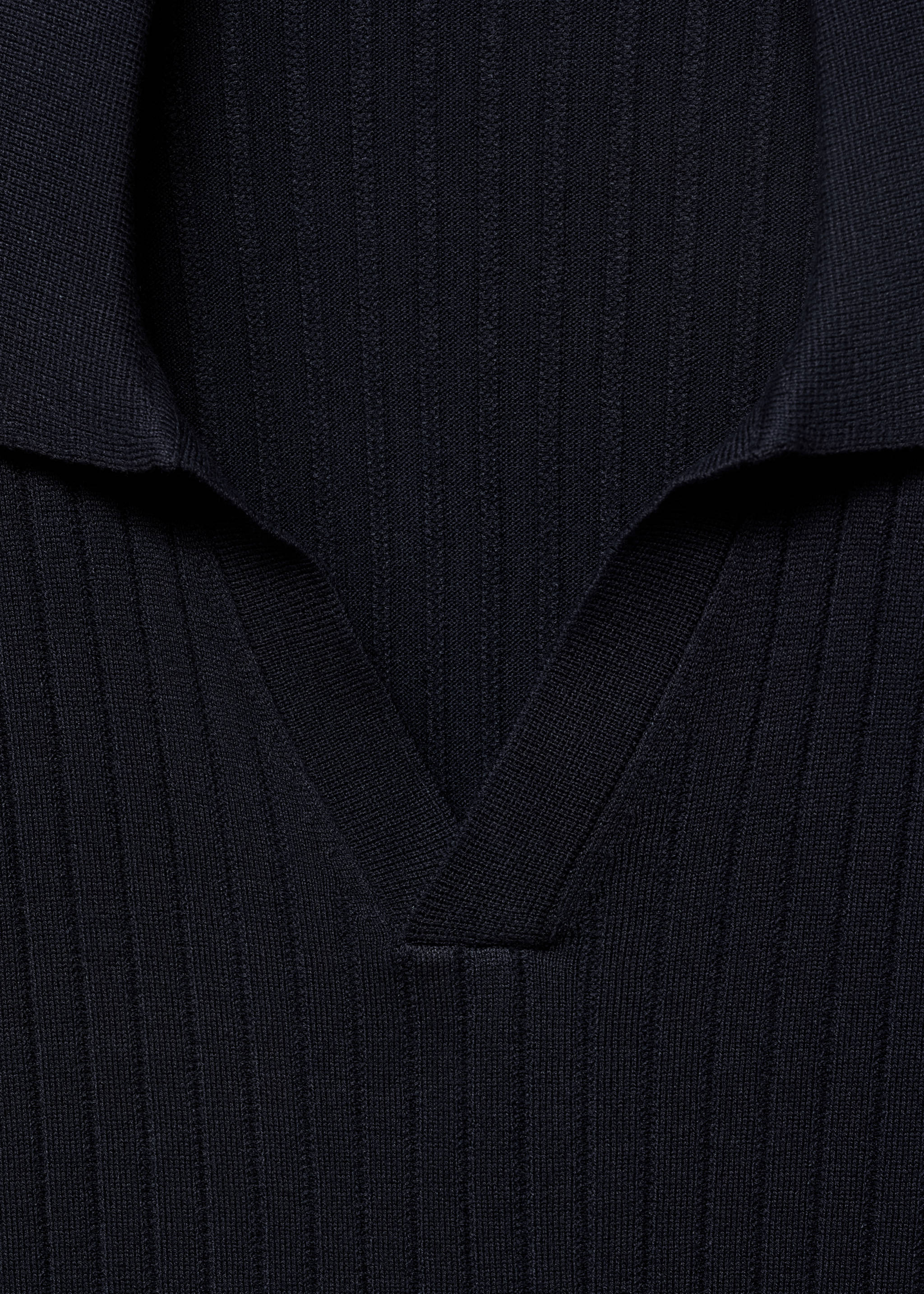 Ribbed knitted polo sweater - Details of the article 0