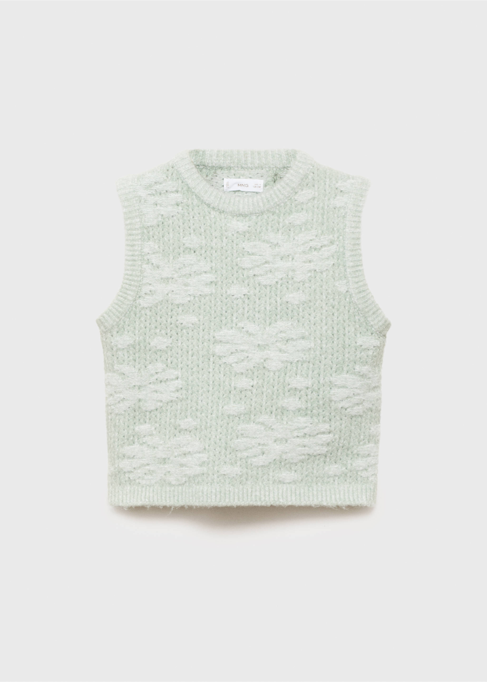 Floral-embroidered waistcoat - Article without model, Pastel Green. Ref: 17055155-00.