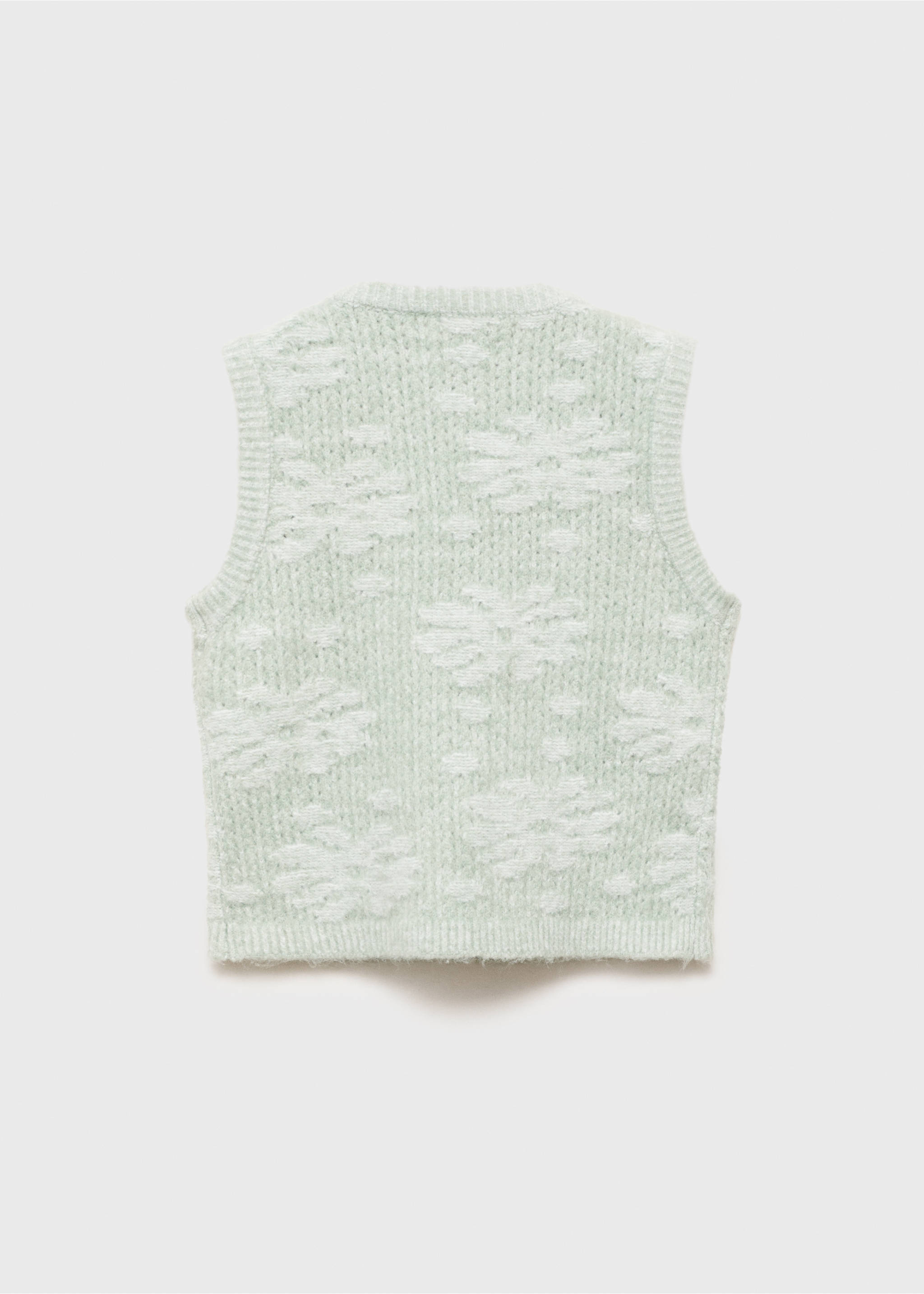 Floral-embroidered waistcoat - Reverse of the article, Pastel Green. Ref: 17055155-00.