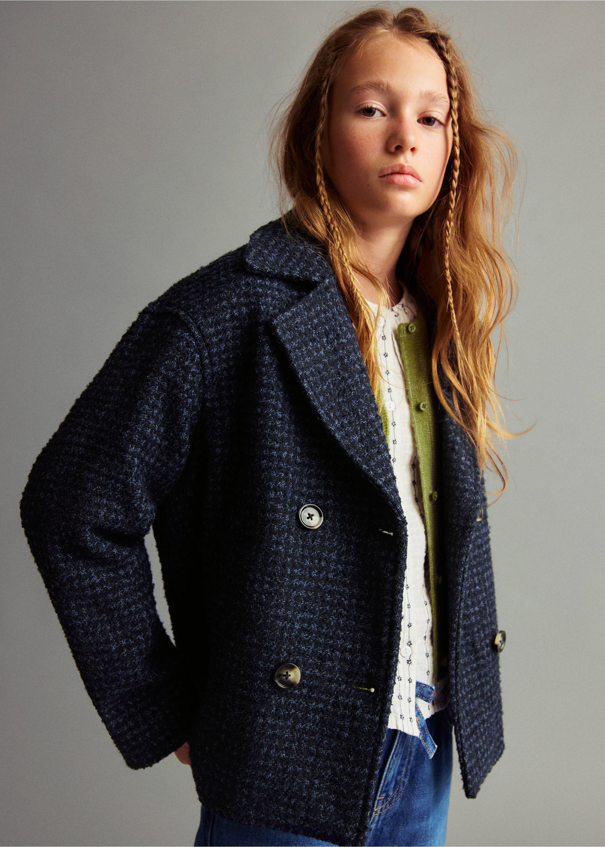 Tweed jacket - Medium plane, Navy. Ref: 17055156-00.