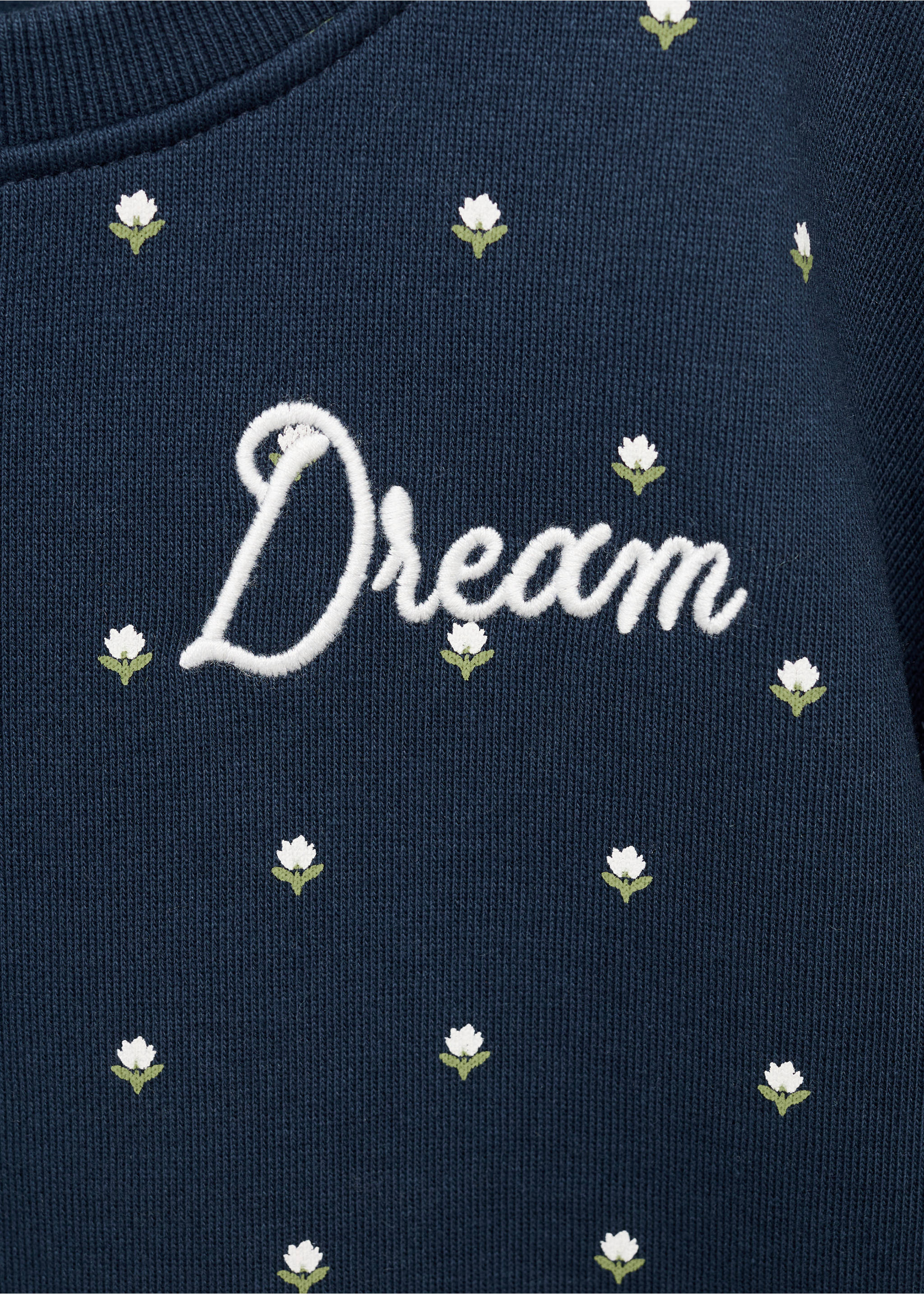 Sweat brodé imprimé floral - Détail de l'article 8, Bleu marine. Ref: 17055158-00.