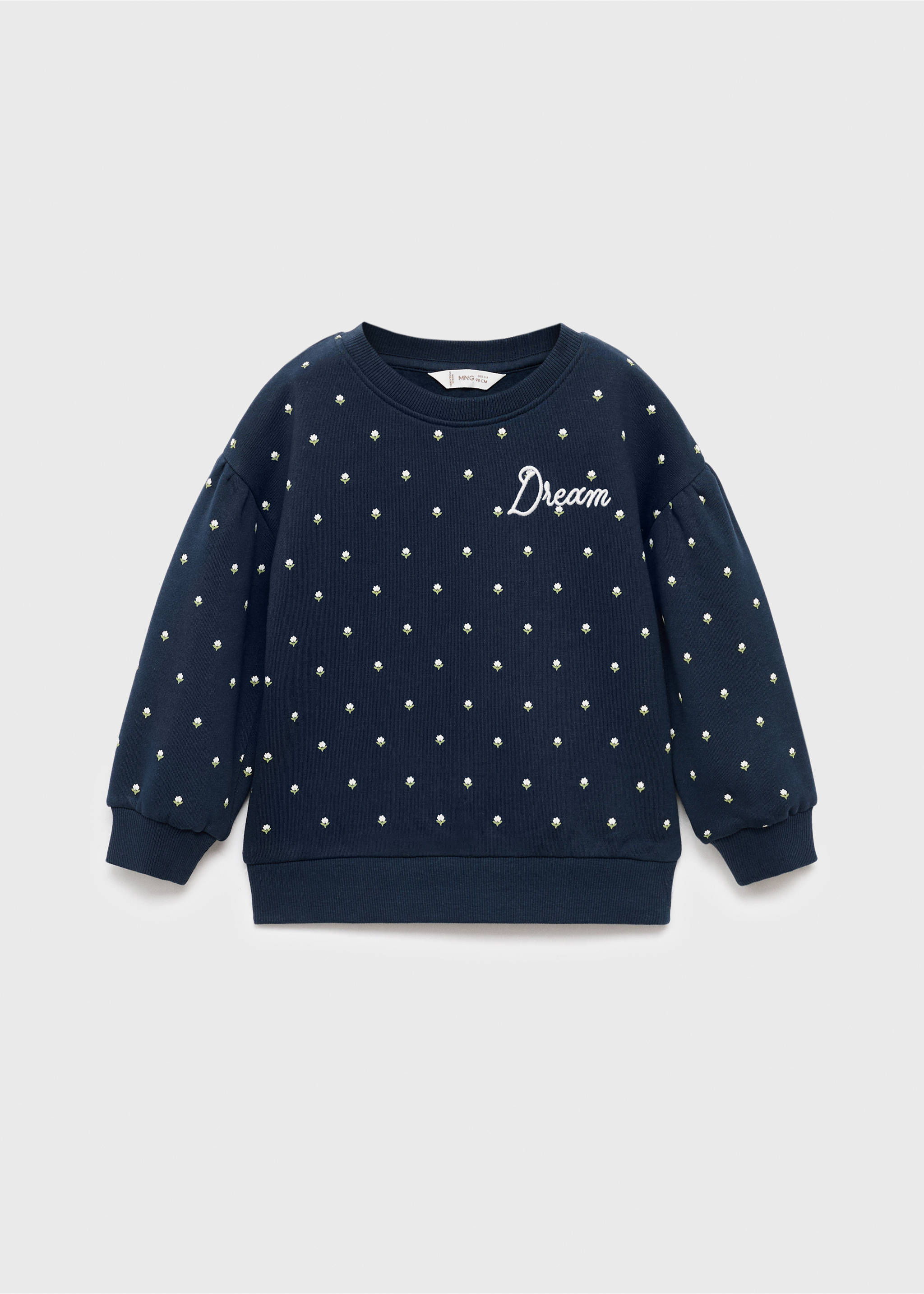 Sweat brodé imprimé floral - Article sans modèle, Bleu marine. Ref: 17055158-00.