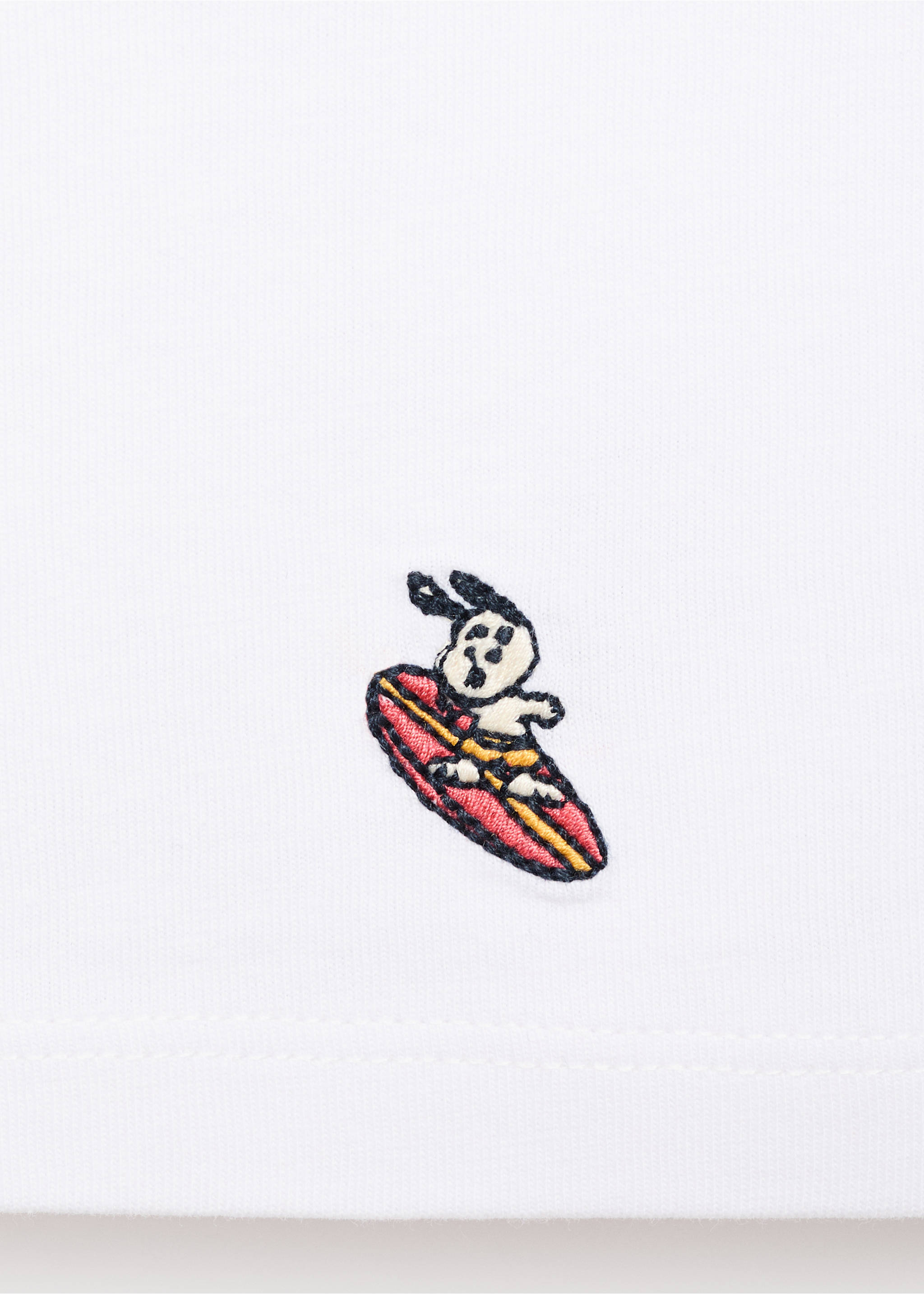 Snoopy embroidered t-shirt - Details of the article 0, White. Ref: 17055162-00.