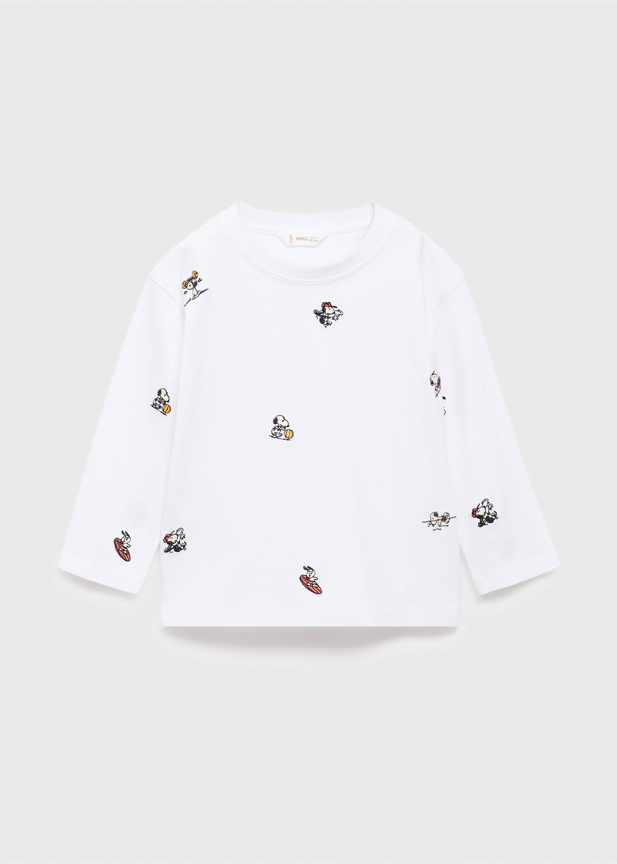 Snoopy embroidered t-shirt - Article without model, White. Ref: 17055162-00.