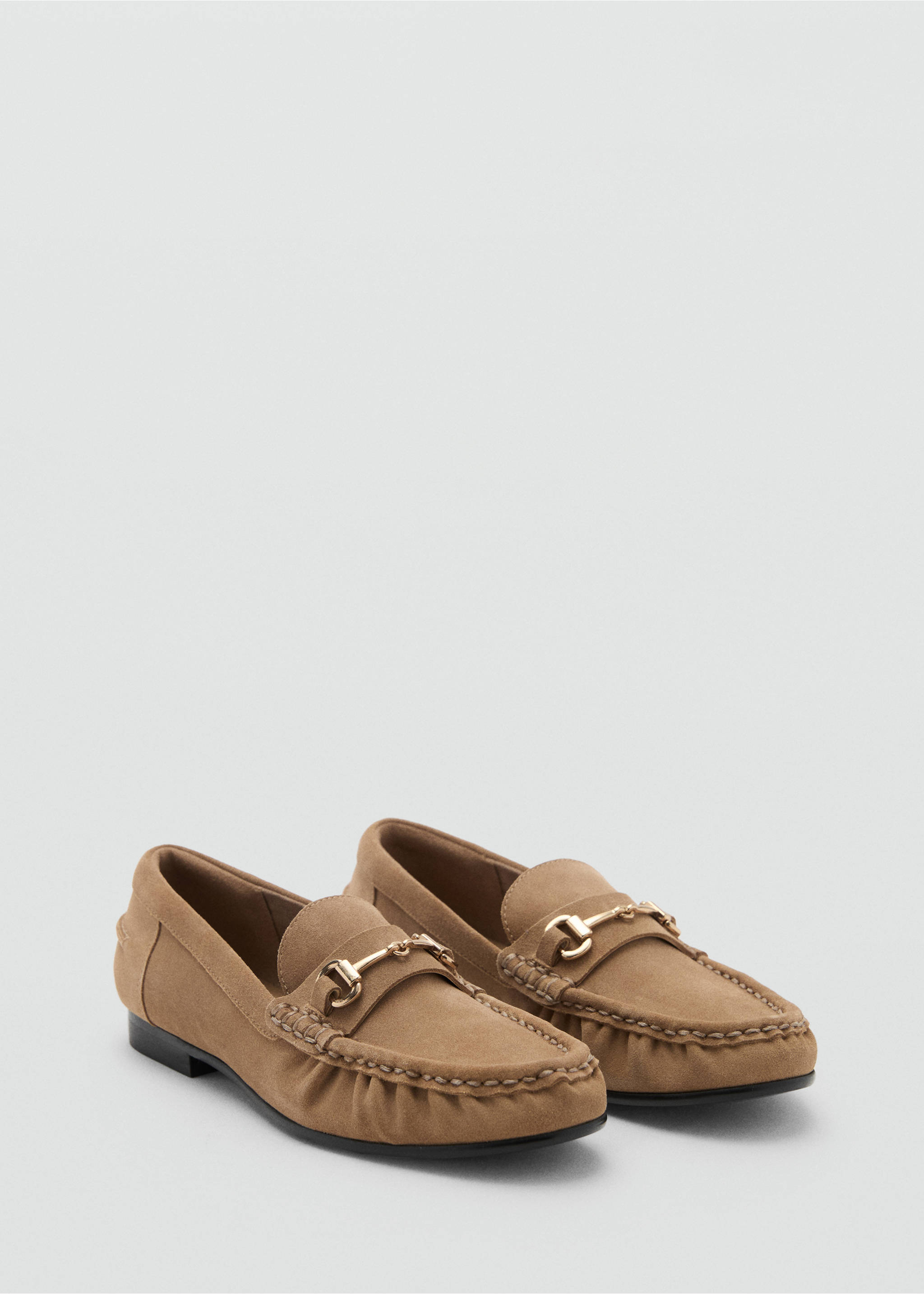 Suede moccasins with buckle - Medium plane, Medium Brown. Ref: 17055163-00.