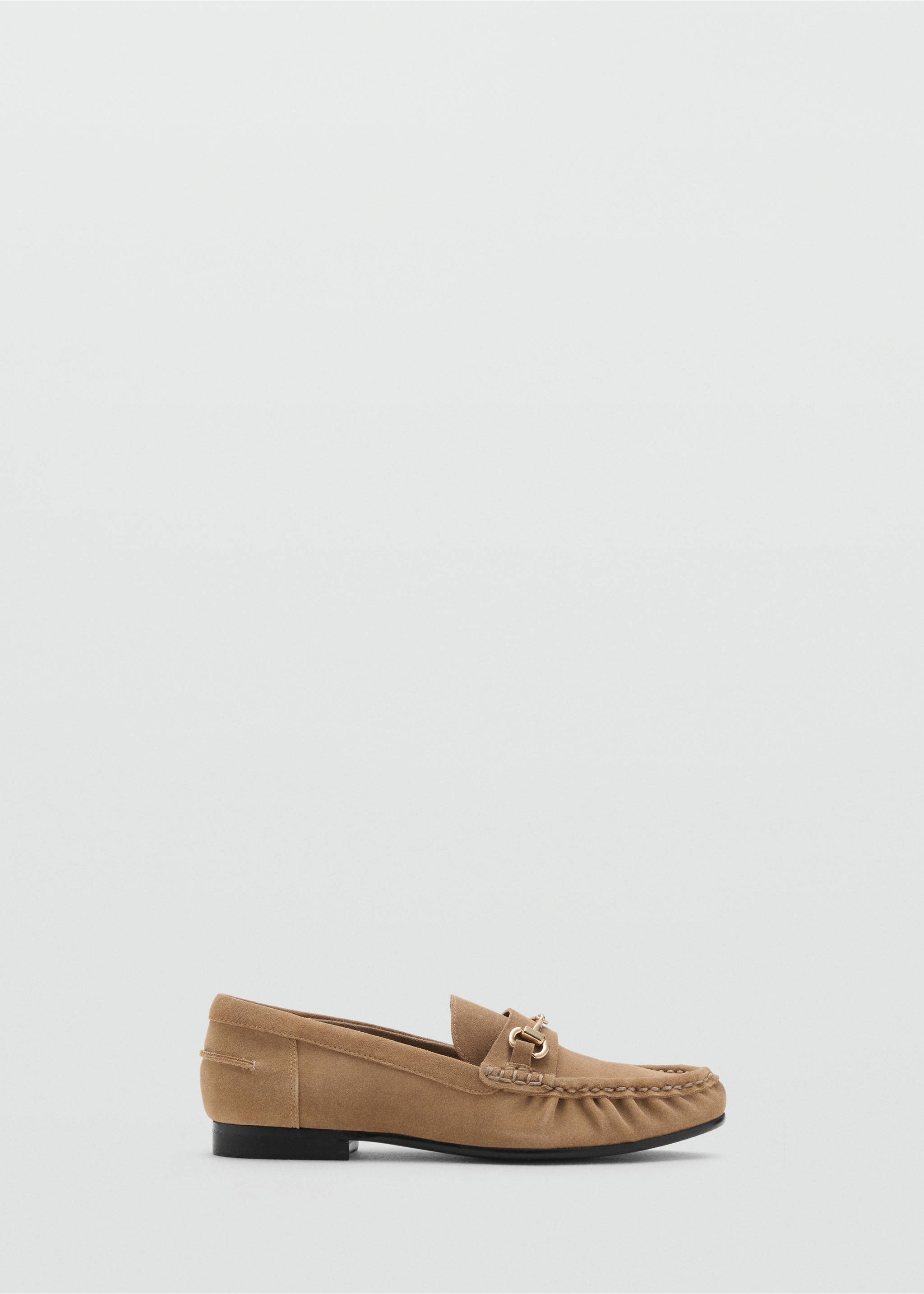 Suede moccasins with buckle - Article without model, Medium Brown. Ref: 17055163-00.