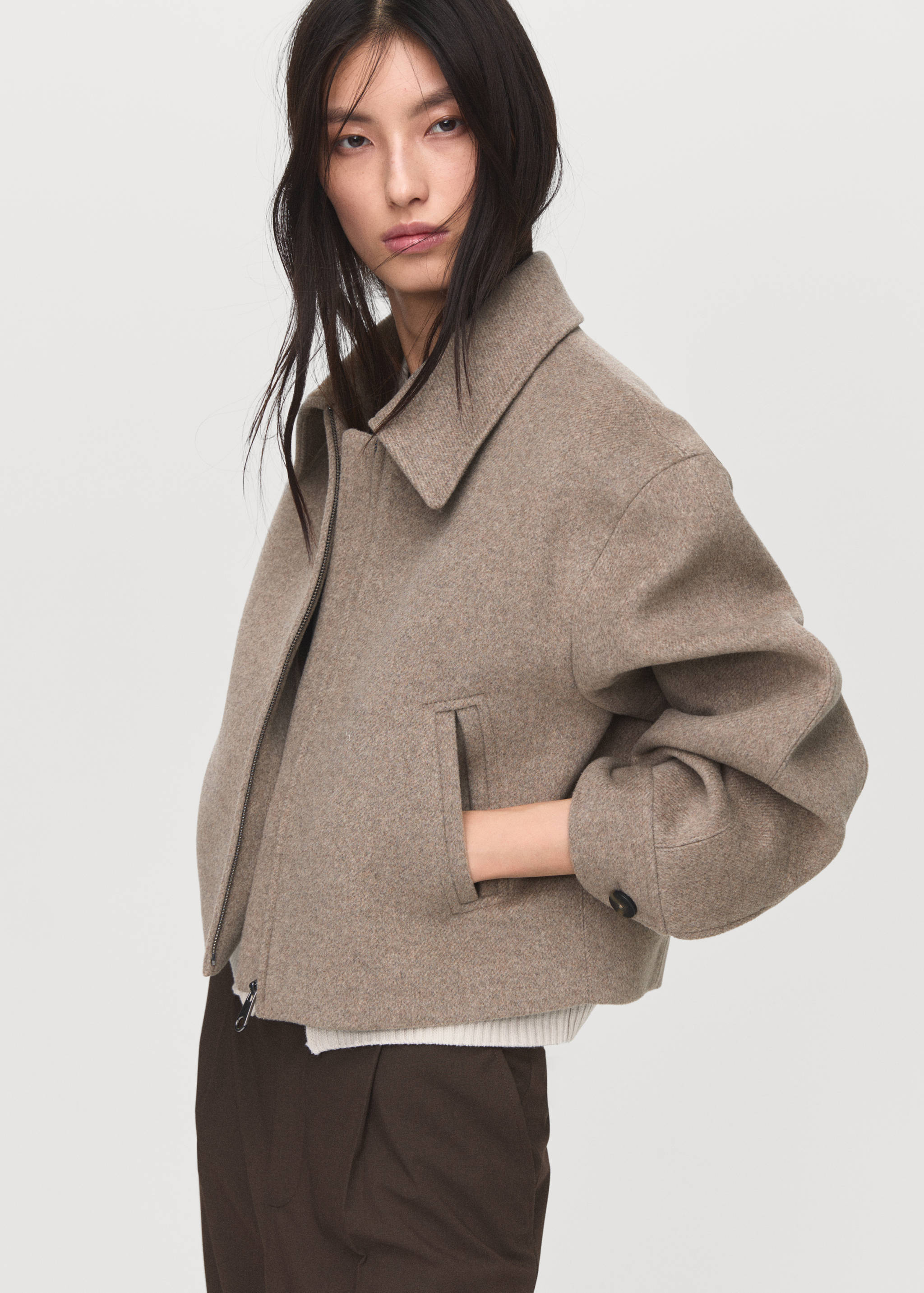 Wool bomber jacket - Medium plane