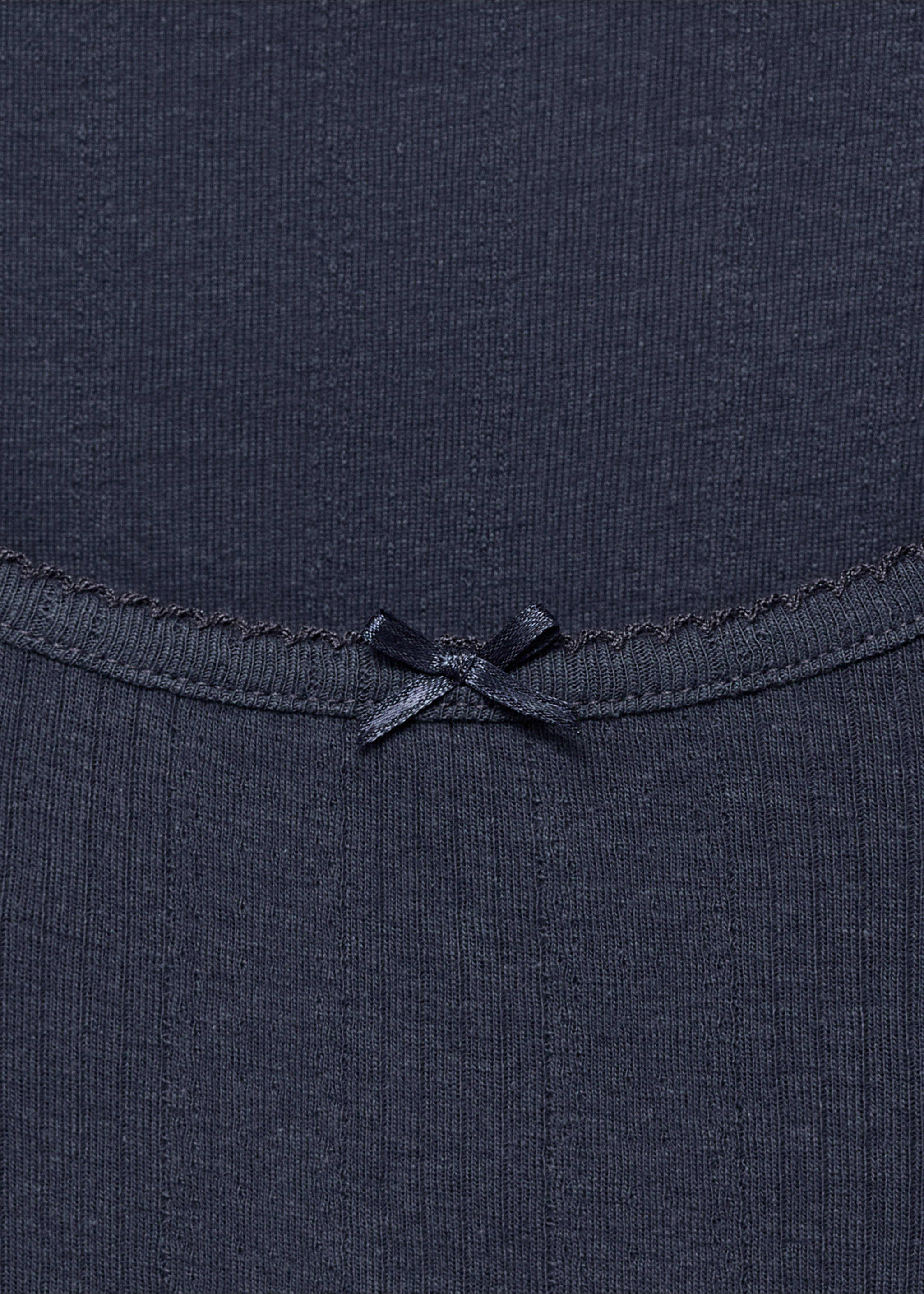 Top-T-Shirt mit Knotendetail - Detail des Artikels 8, Marineblau. Ref: 17055793-00.