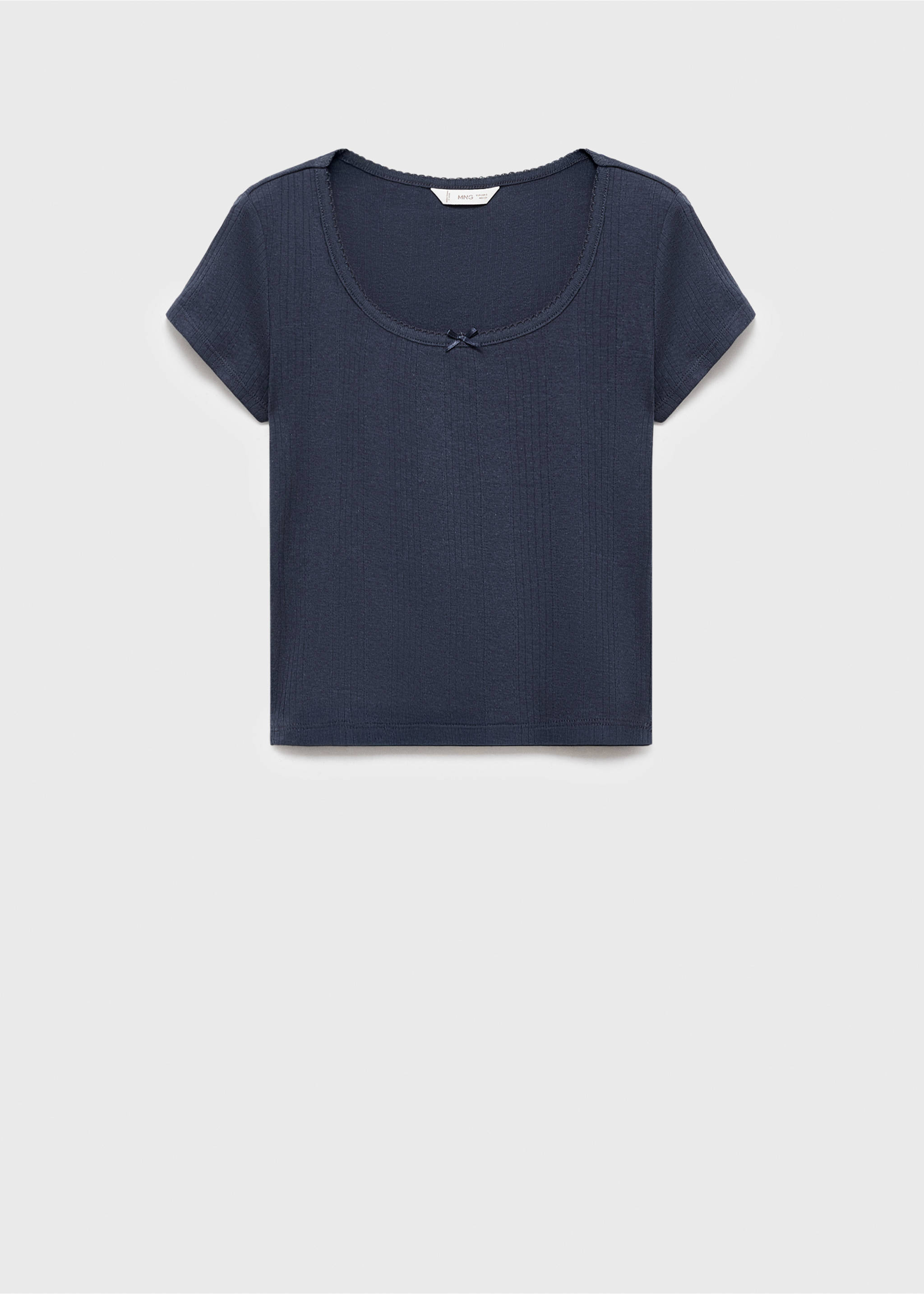 Top-T-Shirt mit Knotendetail - Artikel ohne Model, Marineblau. Ref: 17055793-00.
