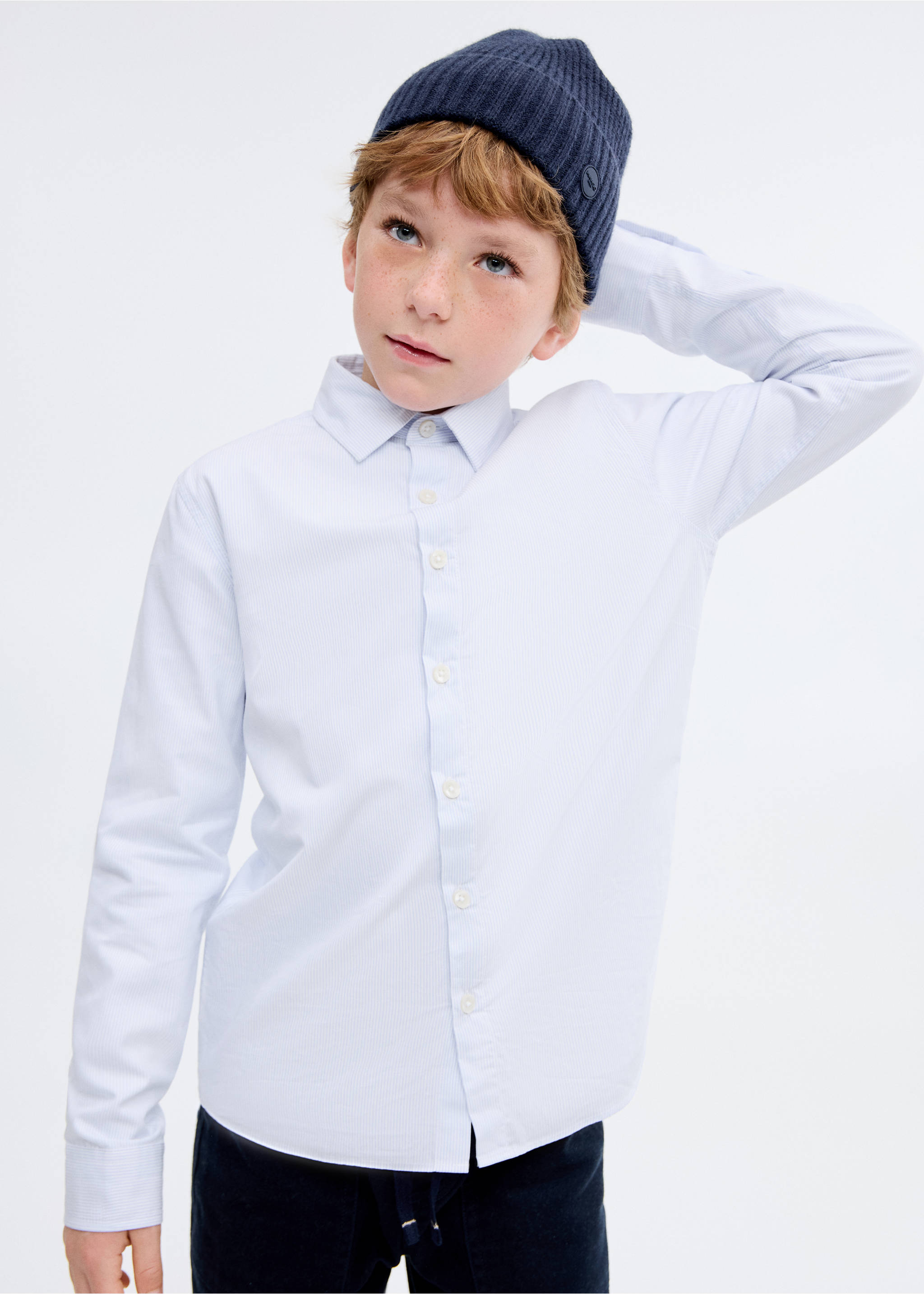 Striped Oxford shirt - General plane, Sky Blue. Ref: 17055796-00.