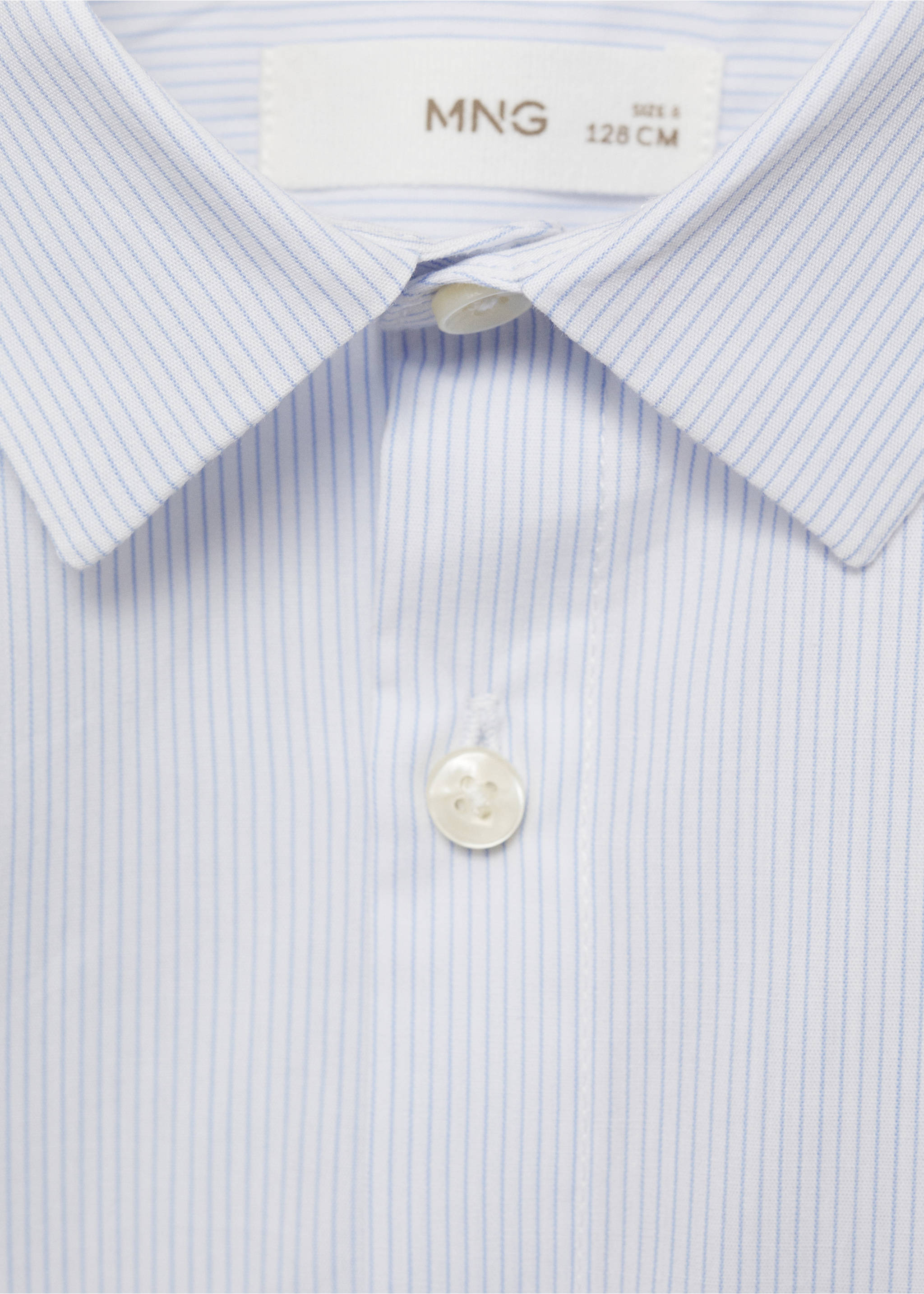 Striped Oxford shirt - Details of the article 8, Sky Blue. Ref: 17055796-00.