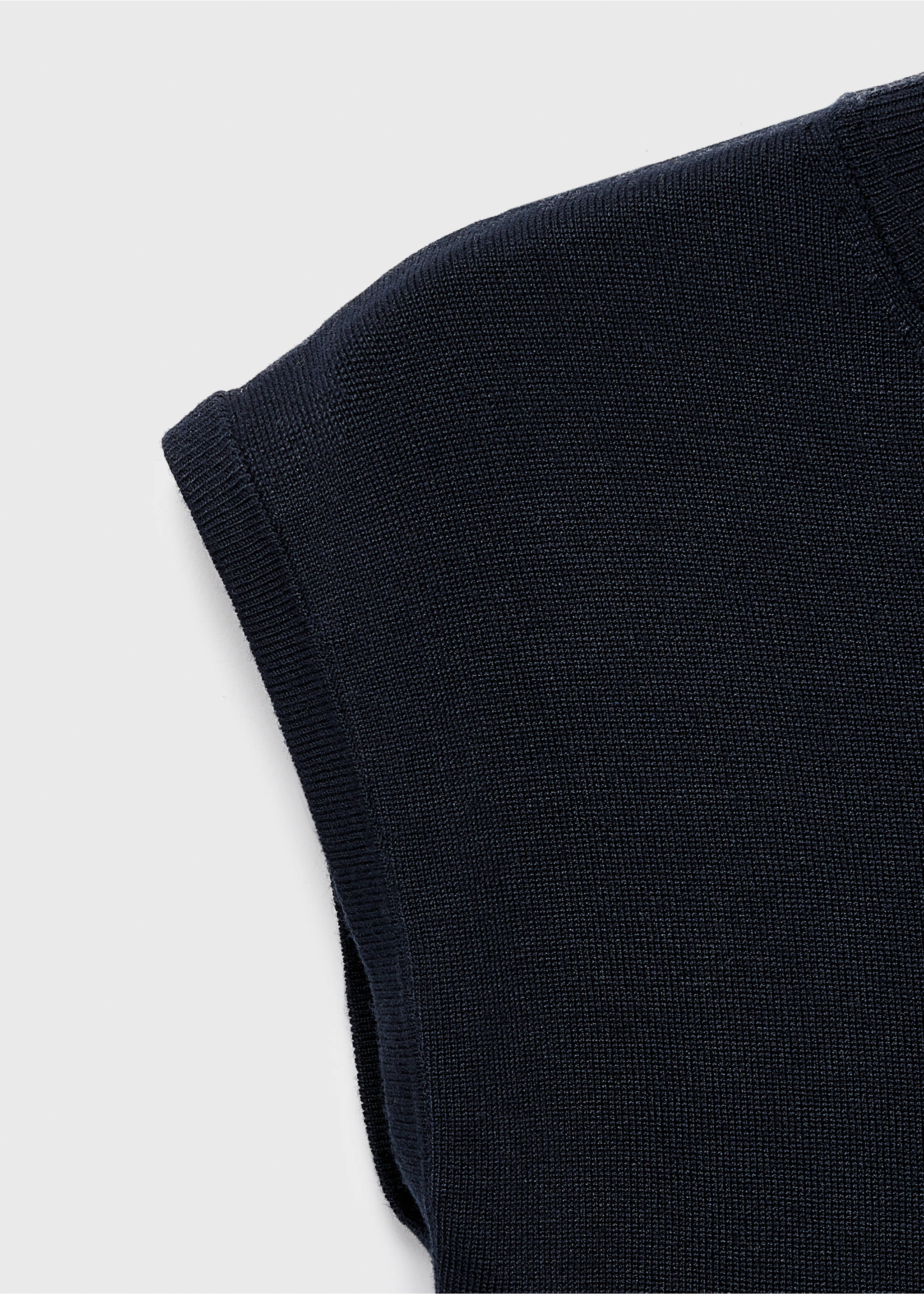 Perkins-neck knitted dress - Details of the article 0, Navy. Ref: 17055799-00.