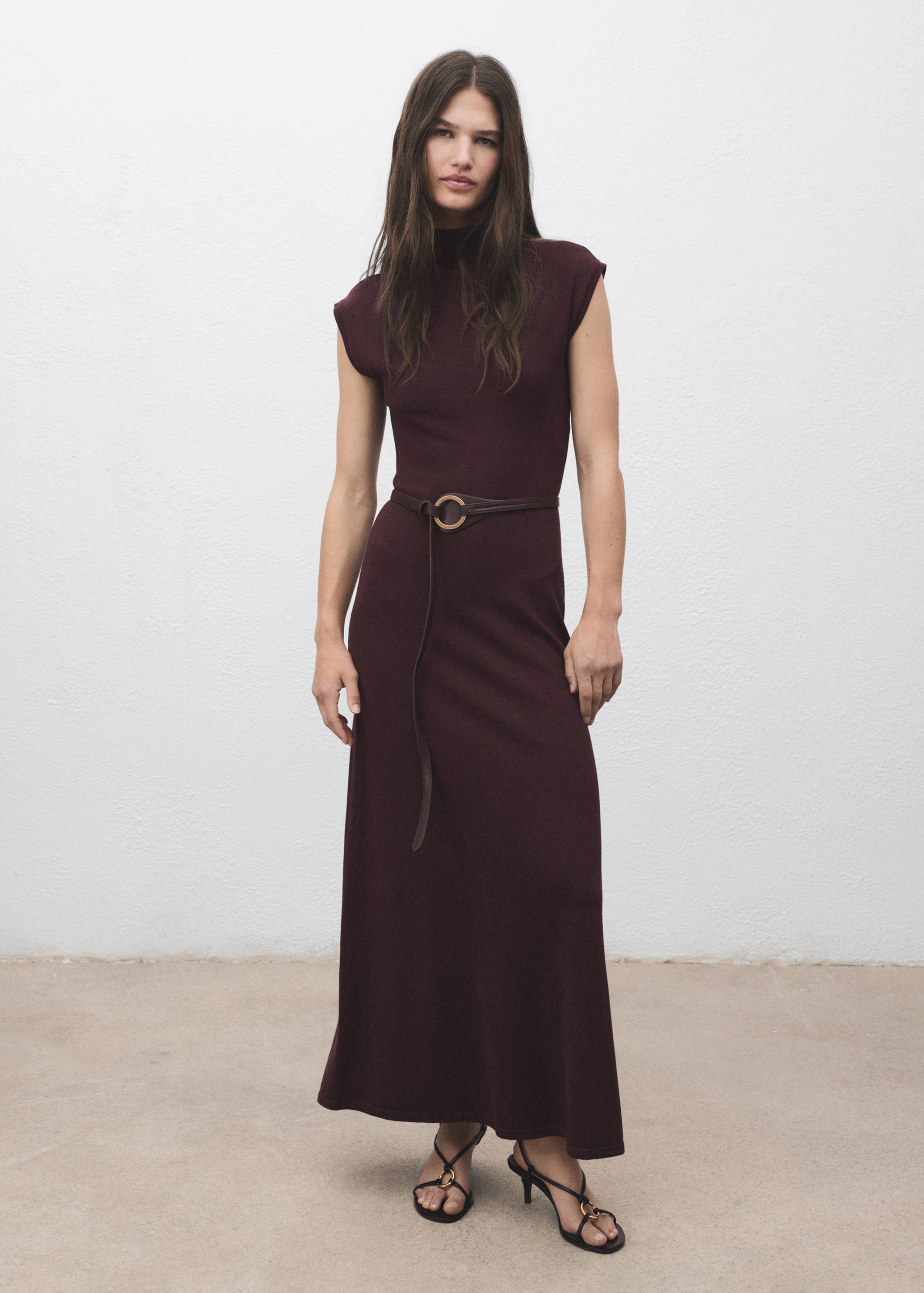 Perkins-neck knitted dress - General plane