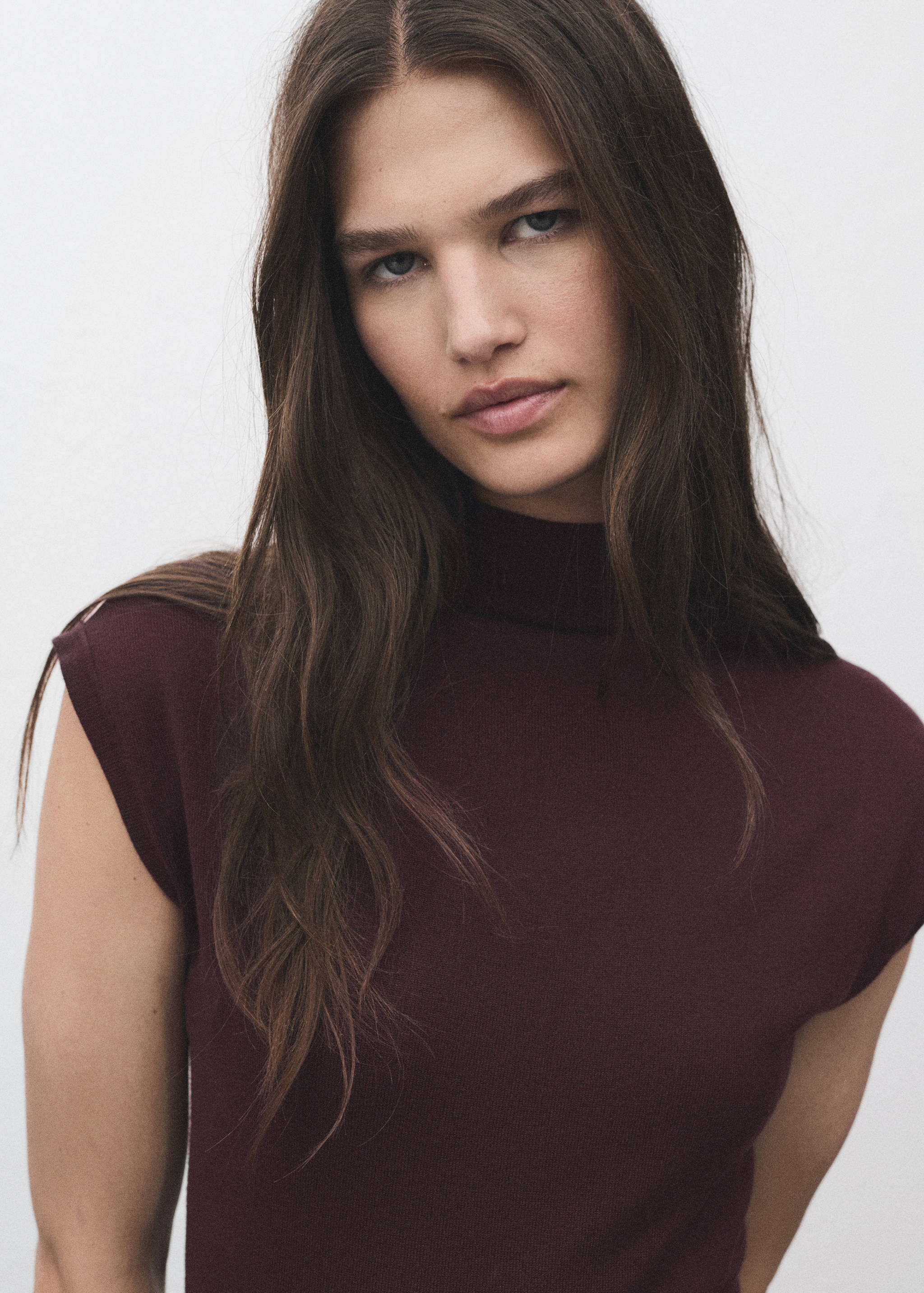 Perkins-neck knitted dress - Details of the article 1