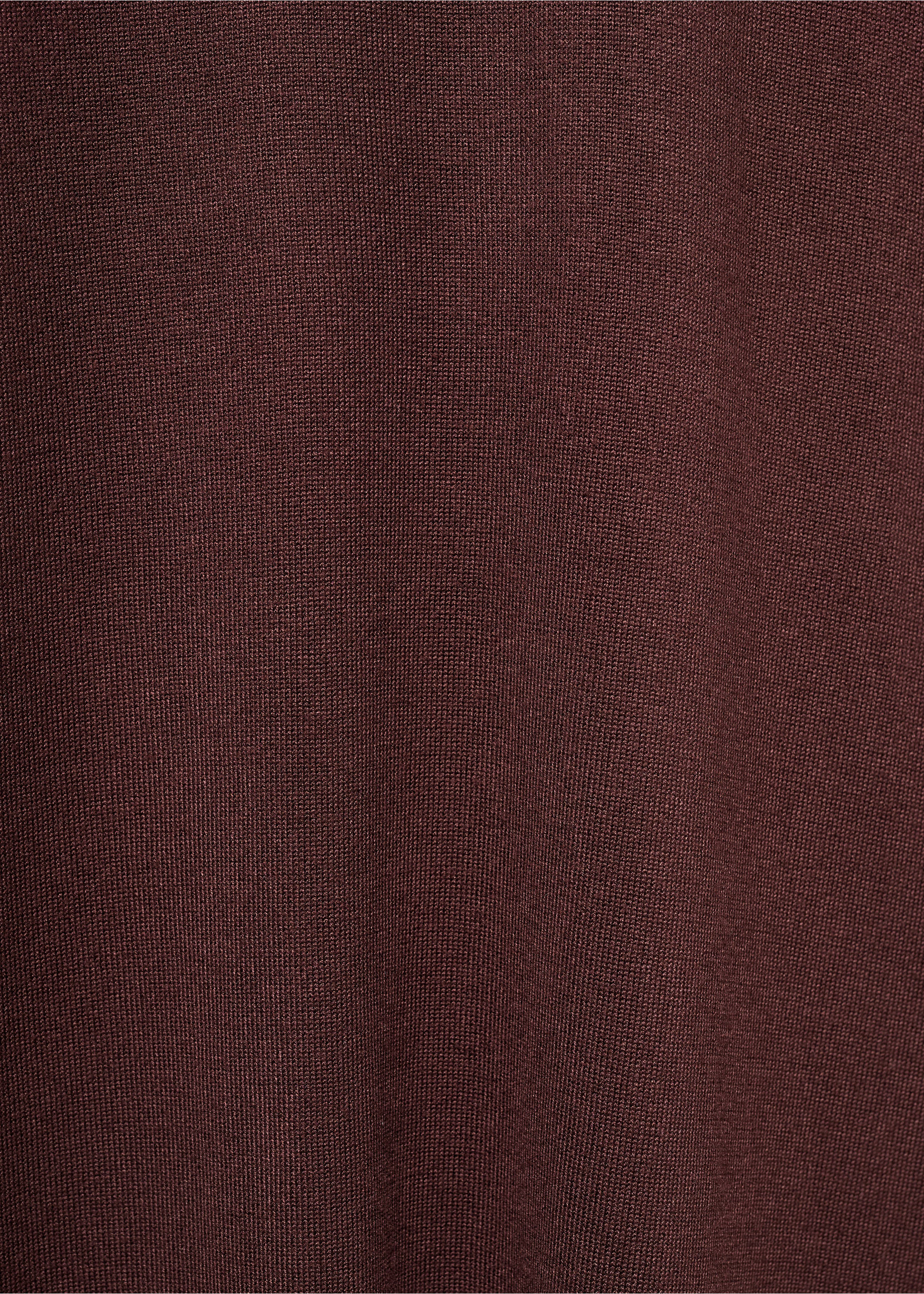 Perkins-neck knitted dress - Details of the article 8, Maroon. Ref: 17055799-00.