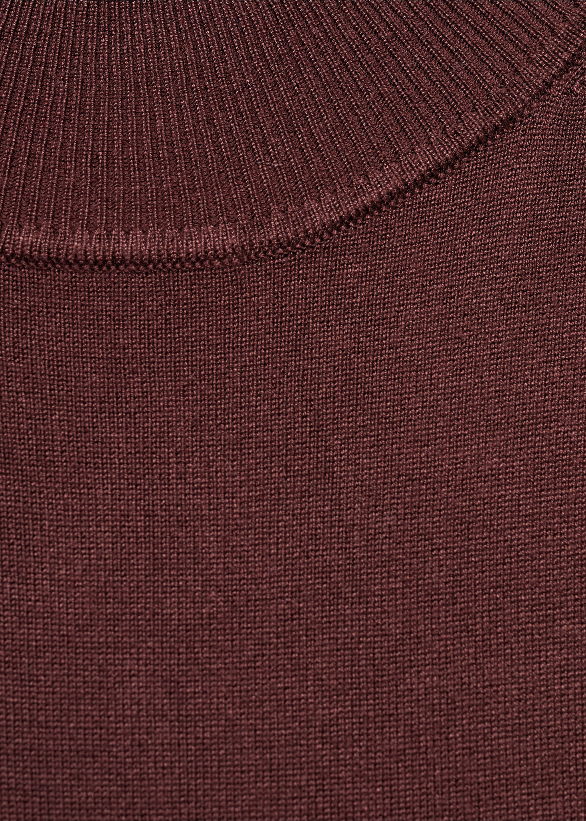Perkins-neck knitted dress - Details of the article 0, Maroon. Ref: 17055799-00.