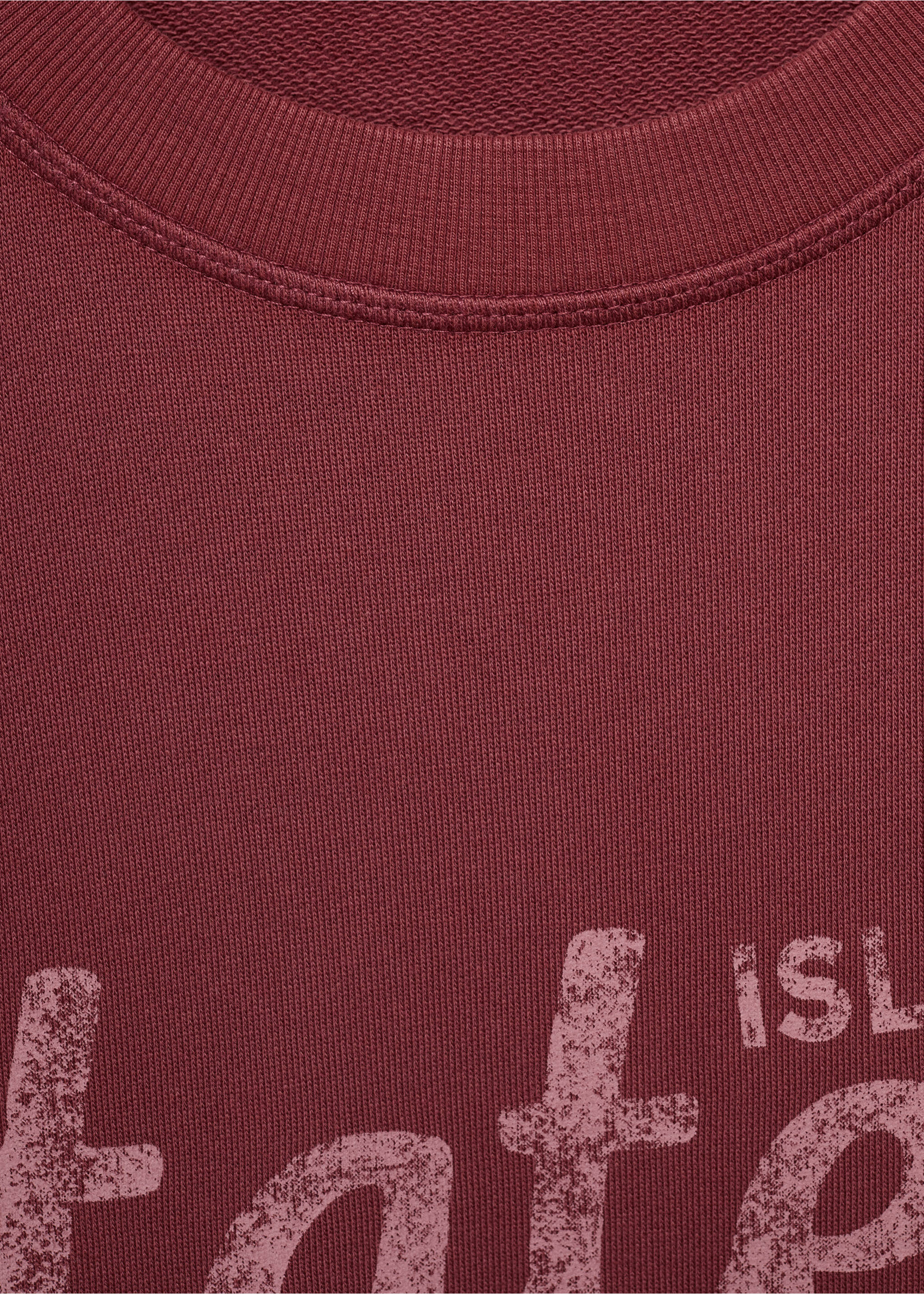 Printed cotton sweatshirt - Details of the article 8, Maroon. Ref: 17055800-00.