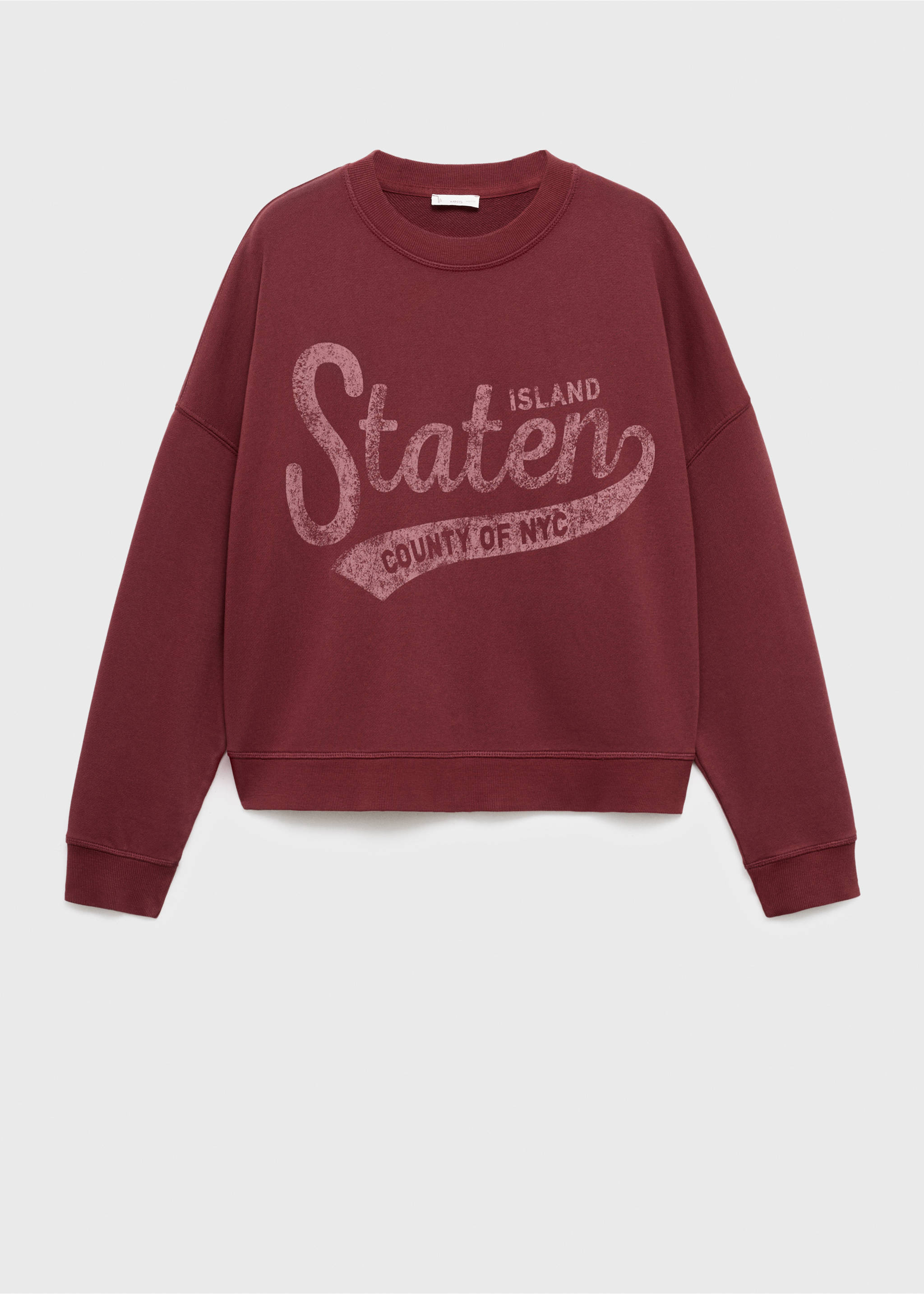 Printed cotton sweatshirt - Article without model, Maroon. Ref: 17055800-00.