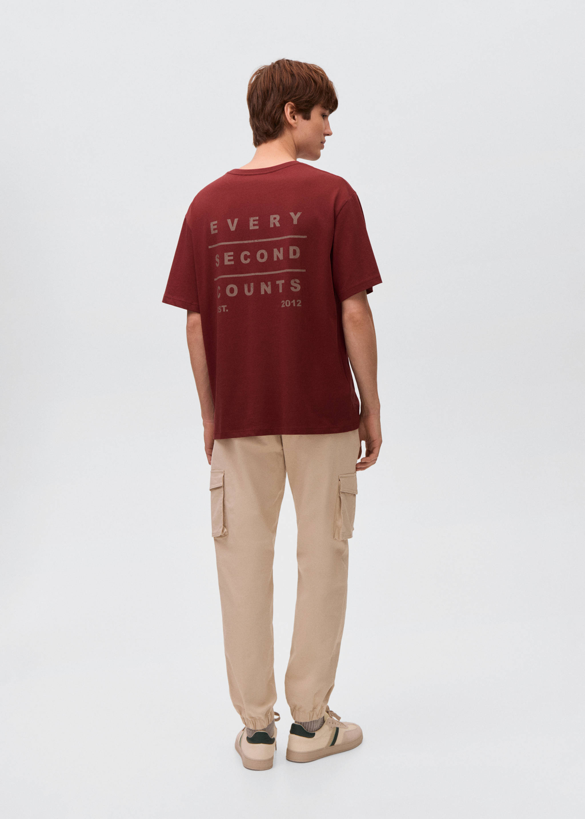 Tryckt bomull t-shirt - Artikelns baksida