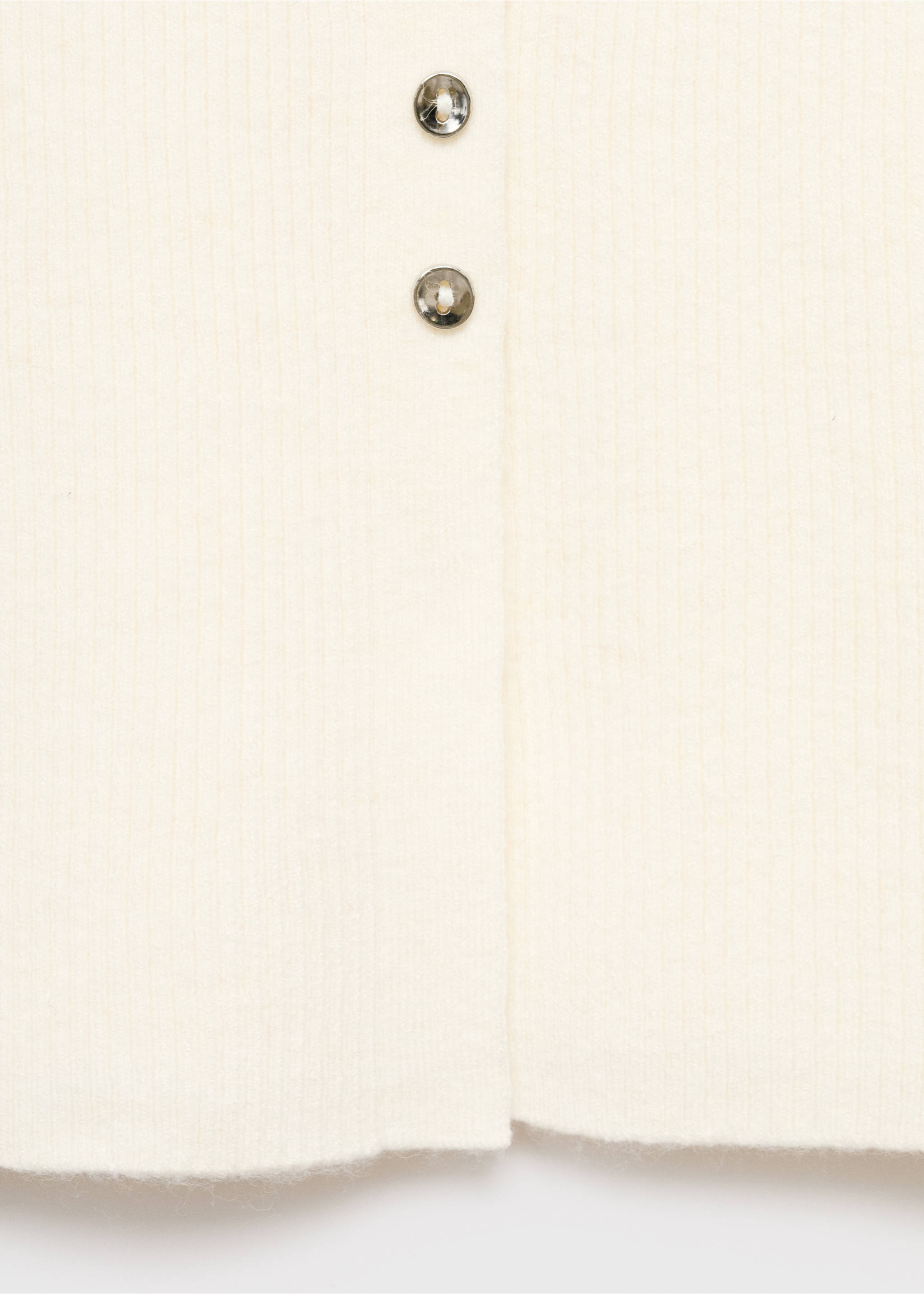Fine rib knit cardigan - Details of the article 0, Ecru. Ref: 17055804-00.
